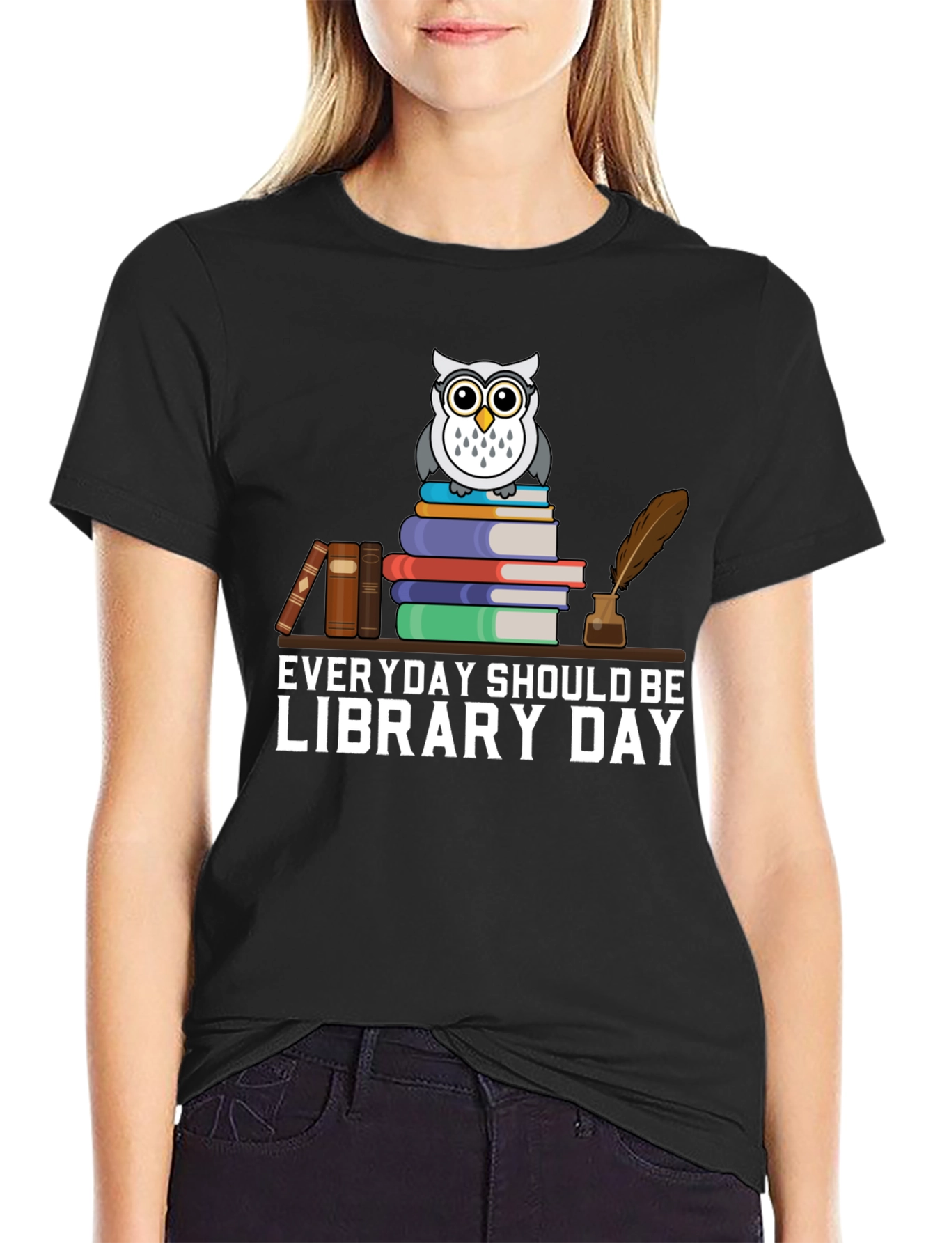 Everyday Should Be Library Day Owl T-Shirt