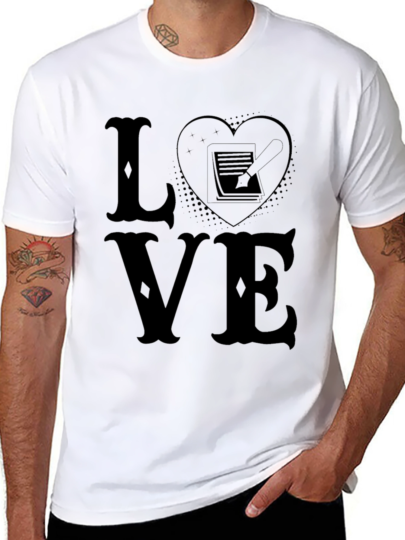 Love Writing T-Shirt - Black Graphic Tee