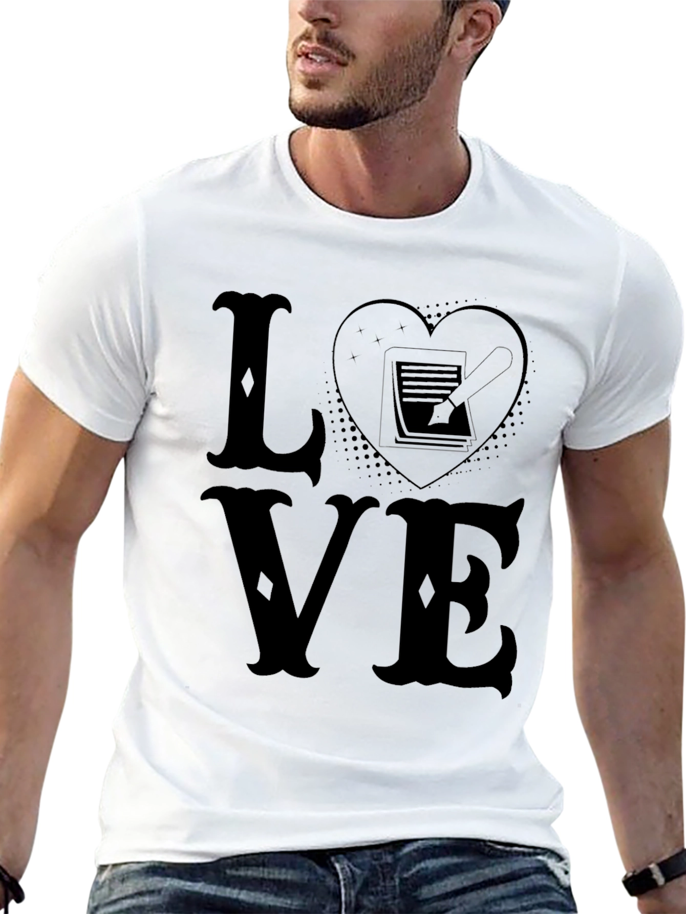 Love Writing T-Shirt - Black Graphic Tee