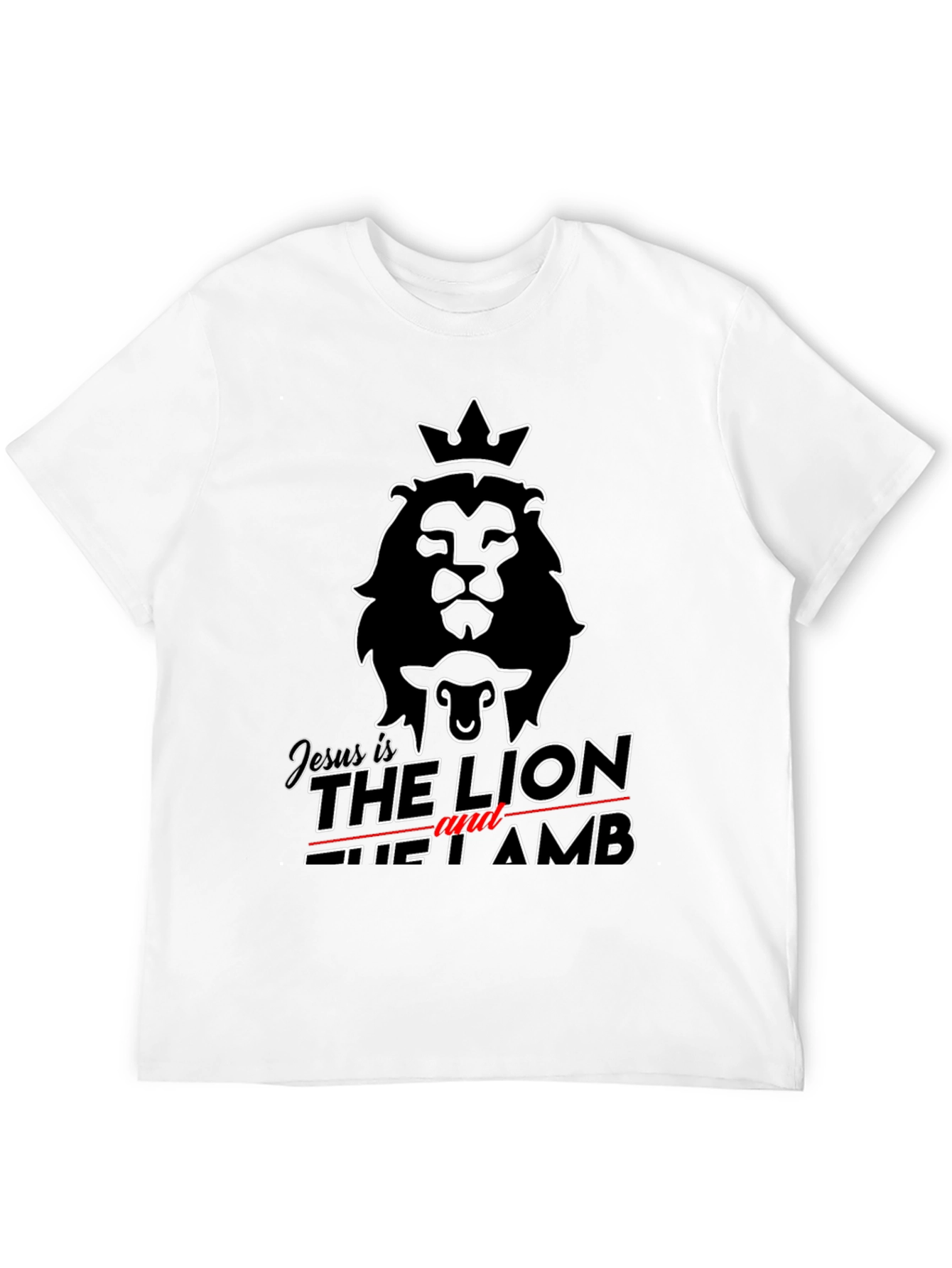 Jesus is the Lion and the Lamb Black T-Shirt