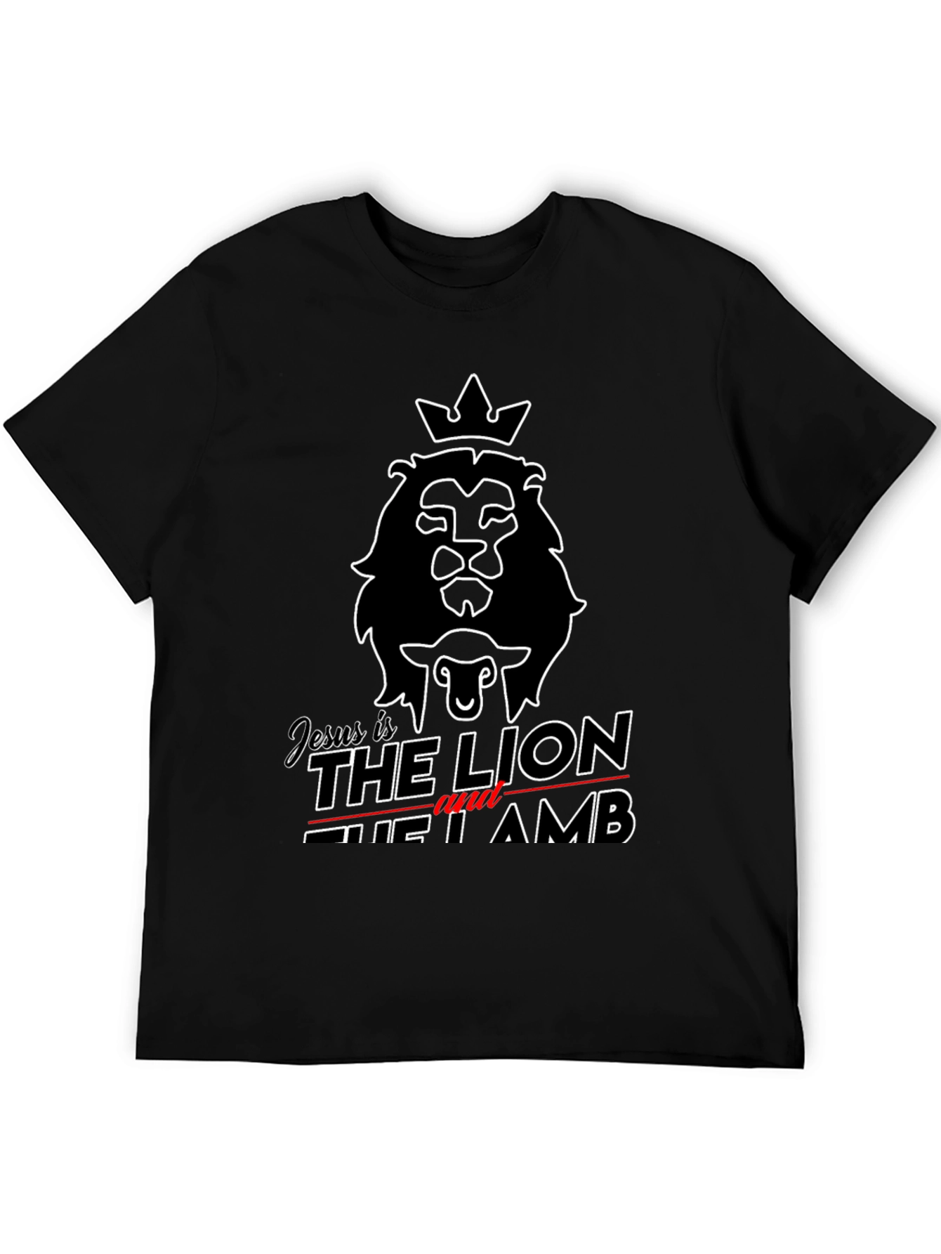 Jesus is the Lion and the Lamb Black T-Shirt