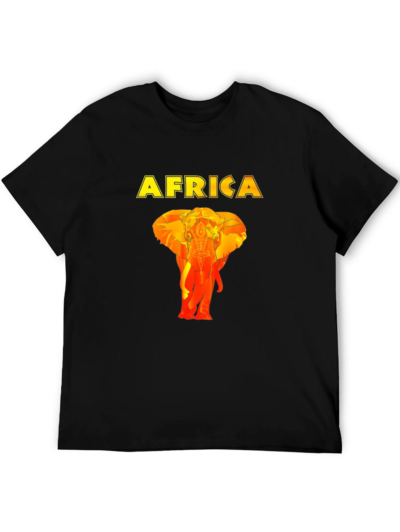 Africa Elephant Graphic Black T-Shirt