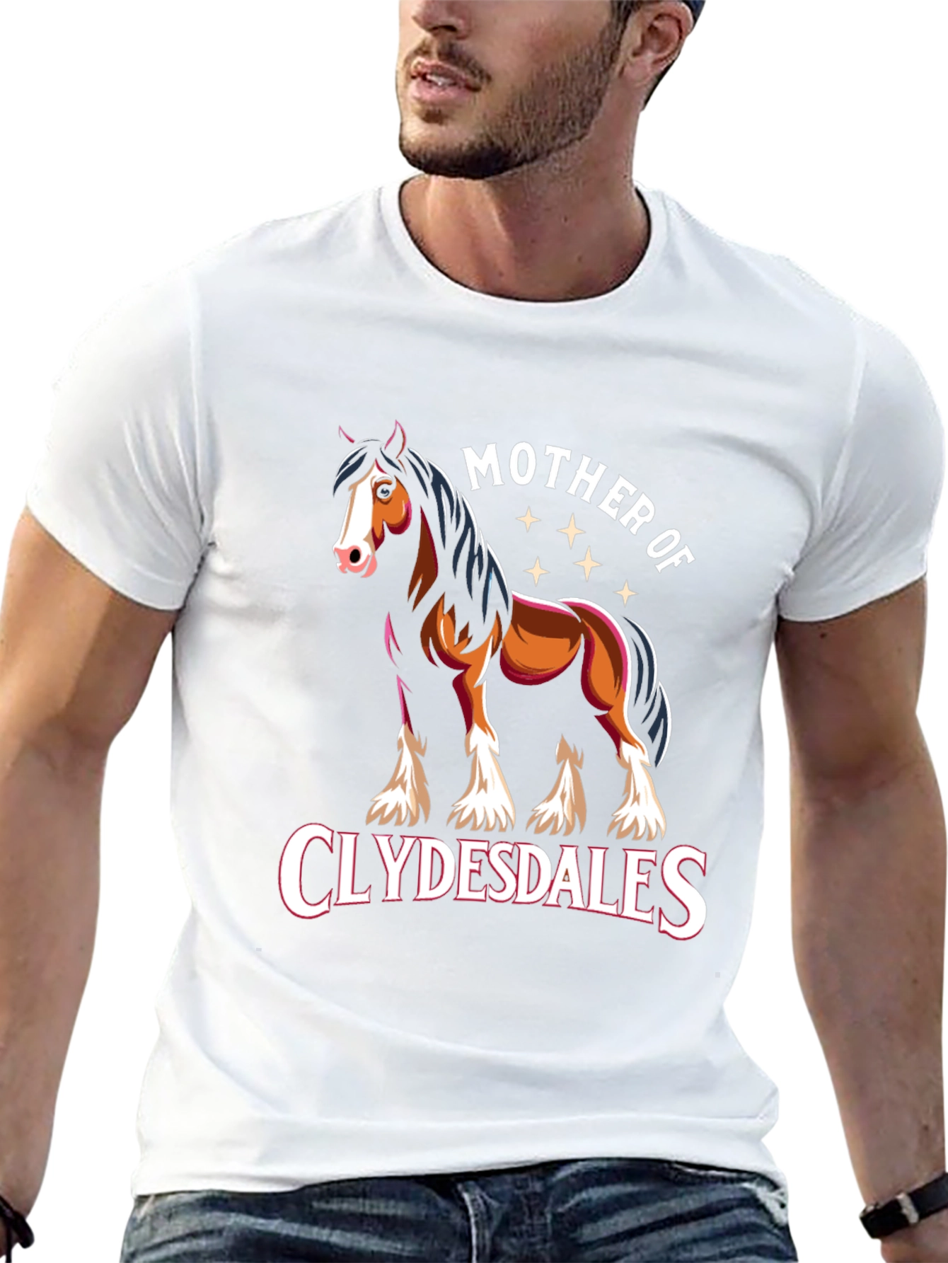 Mother of Clydesdales Graphic Tee - Black Cotton