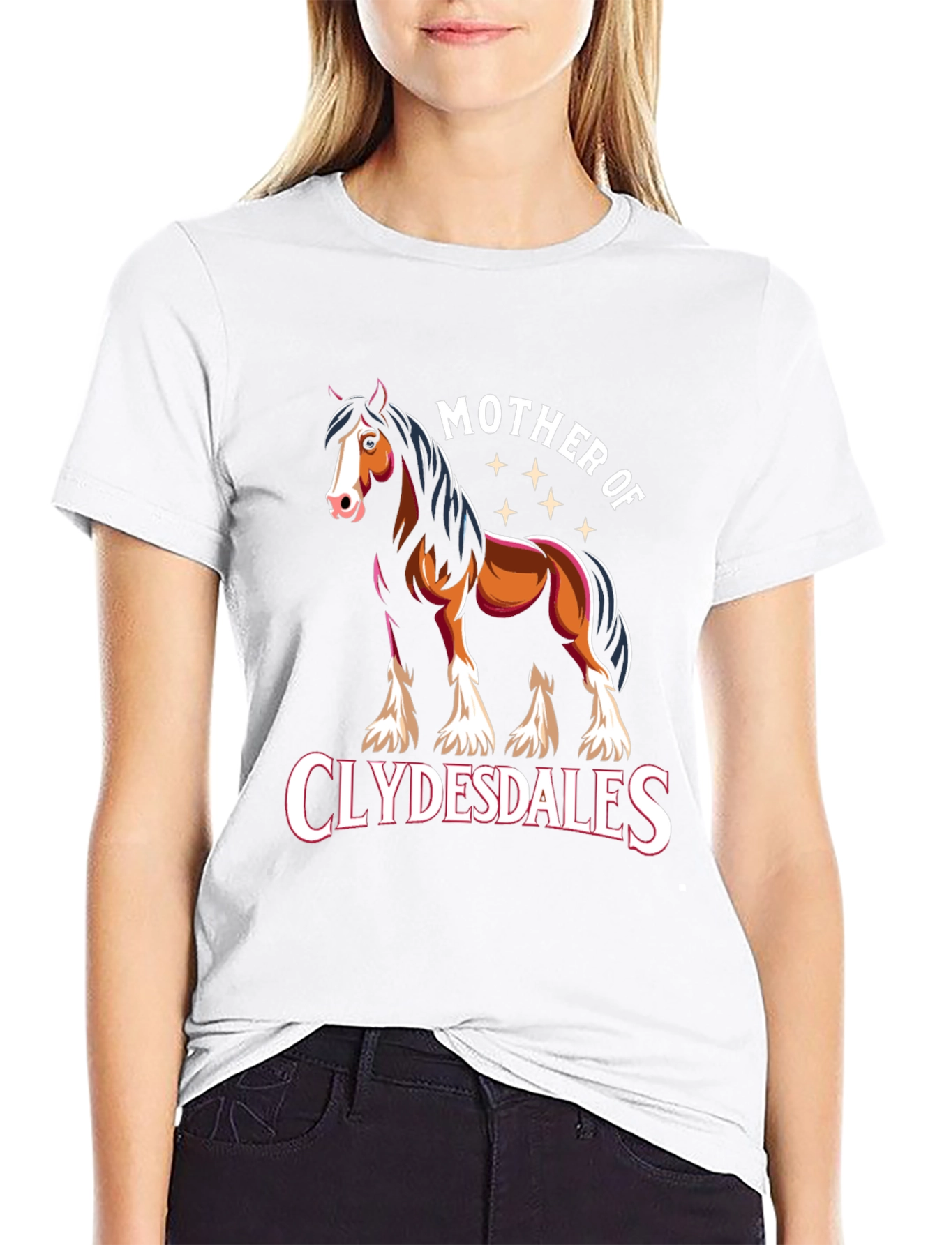 Mother of Clydesdales Graphic Tee - Black Cotton