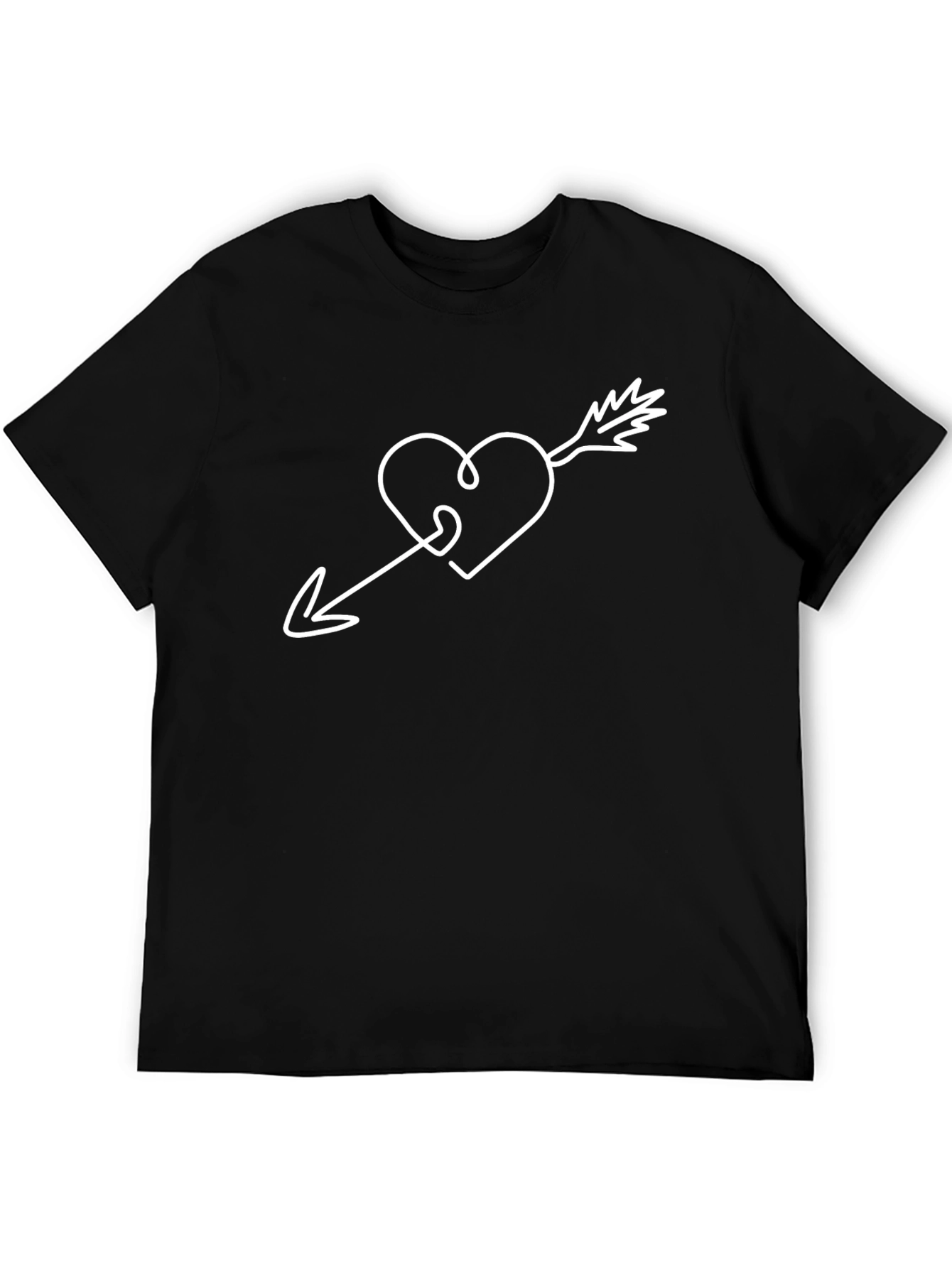 Heart Arrow Graphic Tee - Black Casual Comfort