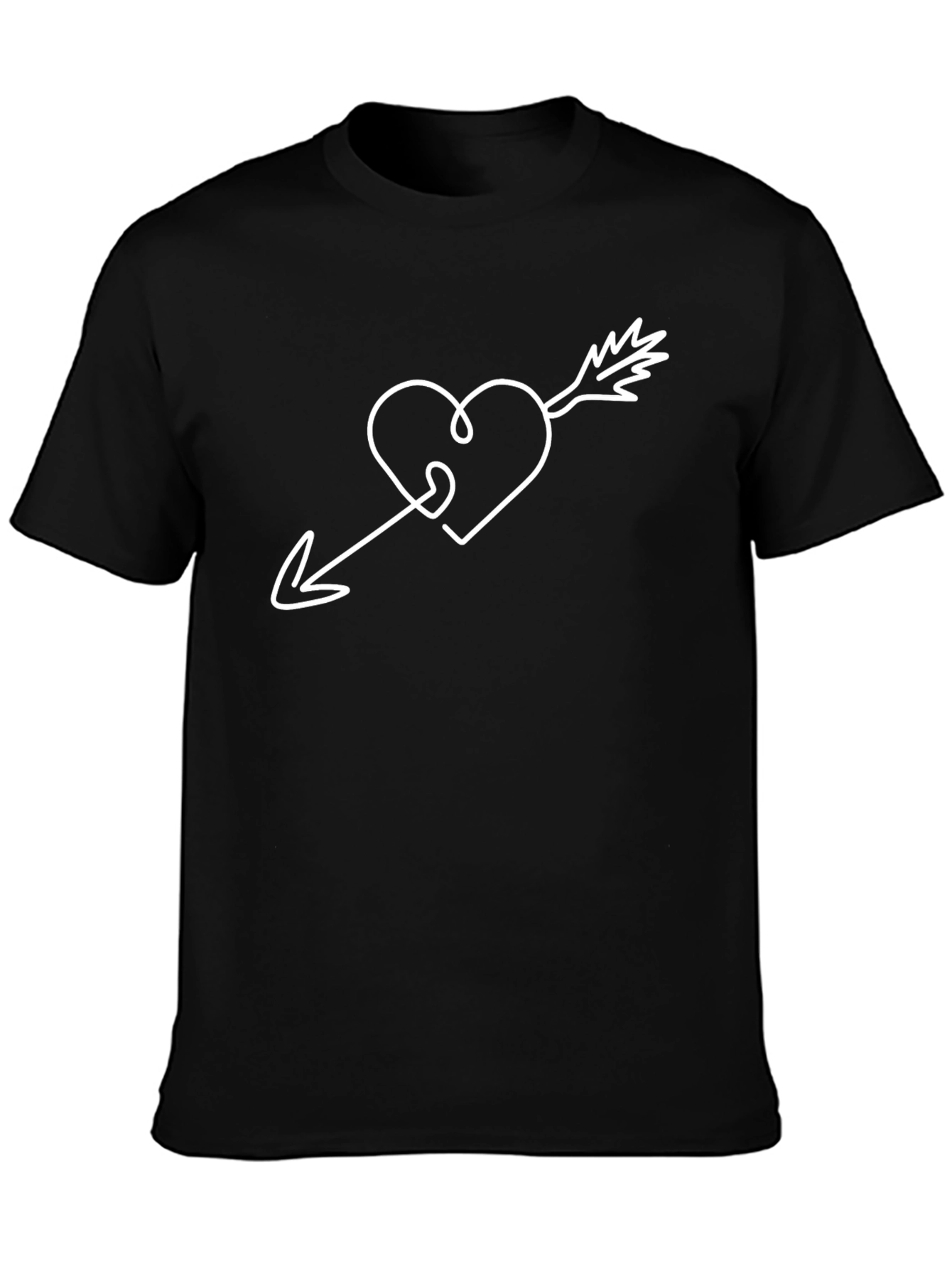 Heart Arrow Graphic Tee - Black Casual Comfort