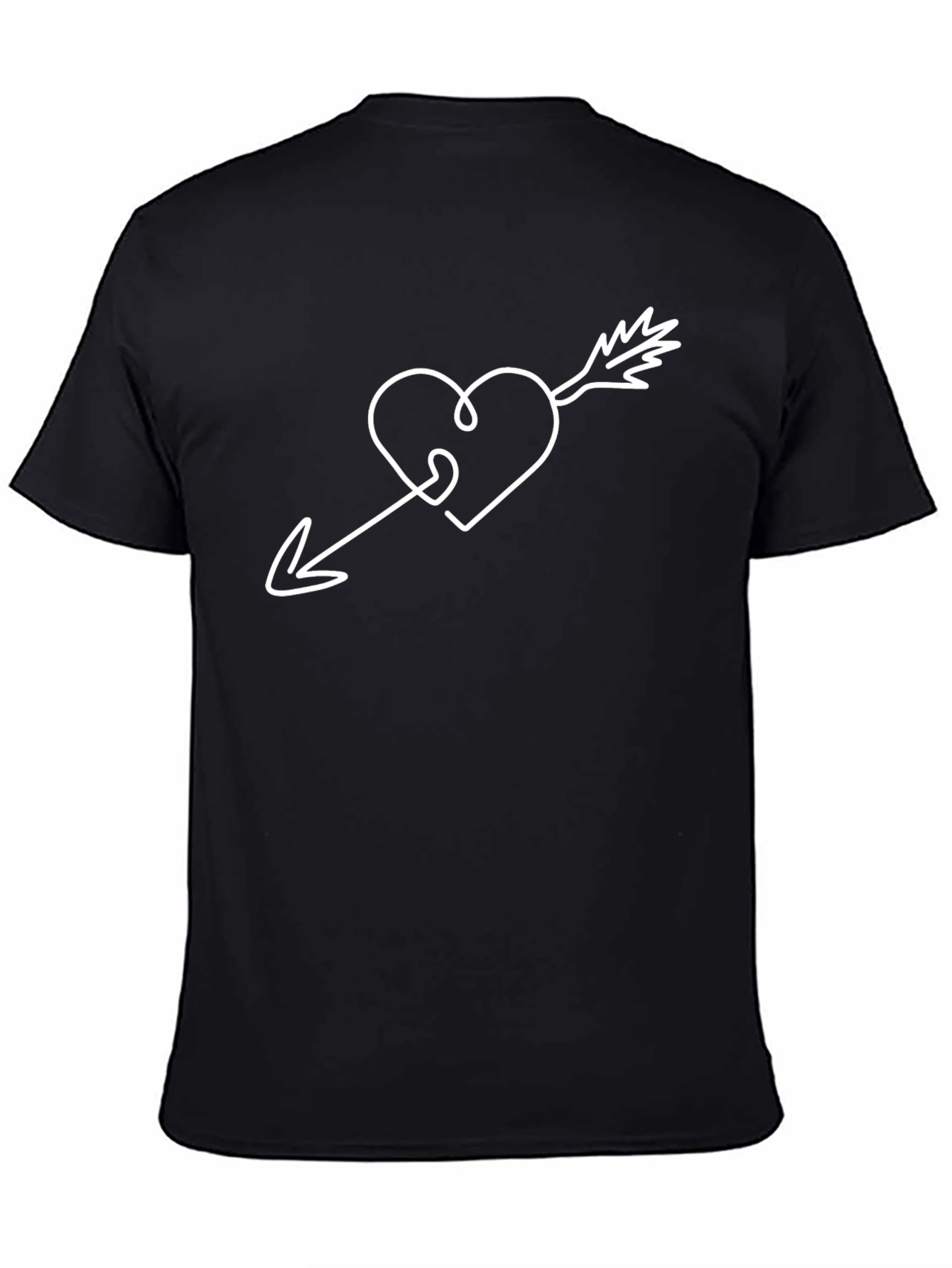 Heart Arrow Graphic Tee - Black Casual Comfort