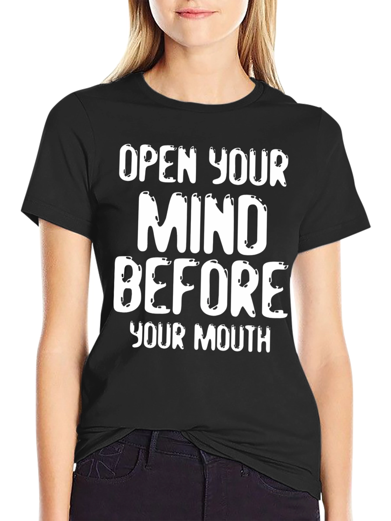 Open Your Mind T-Shirt - Black Graphic Tee