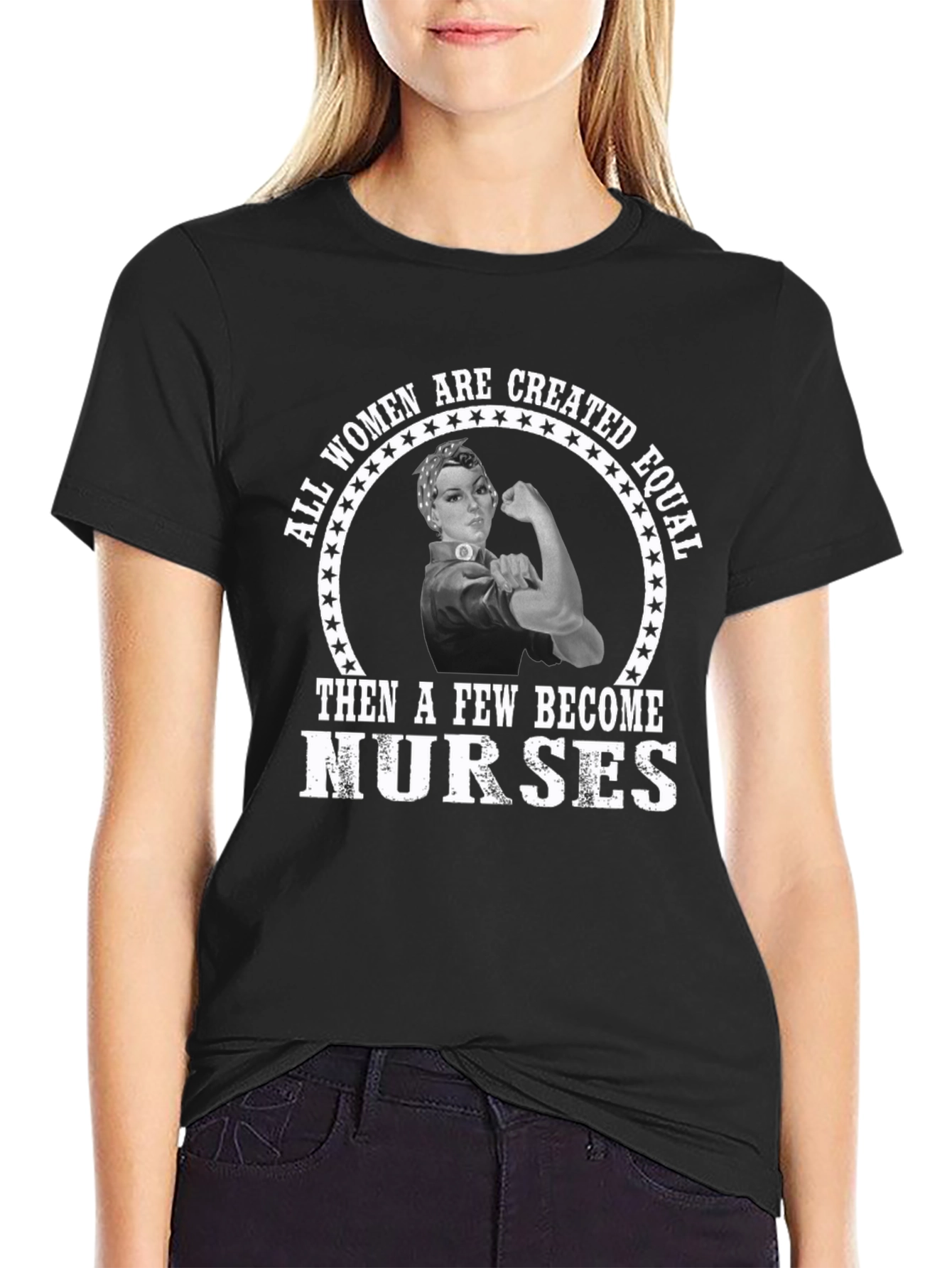 Empowered Women Nurse T-Shirt - Rosie the Riveter