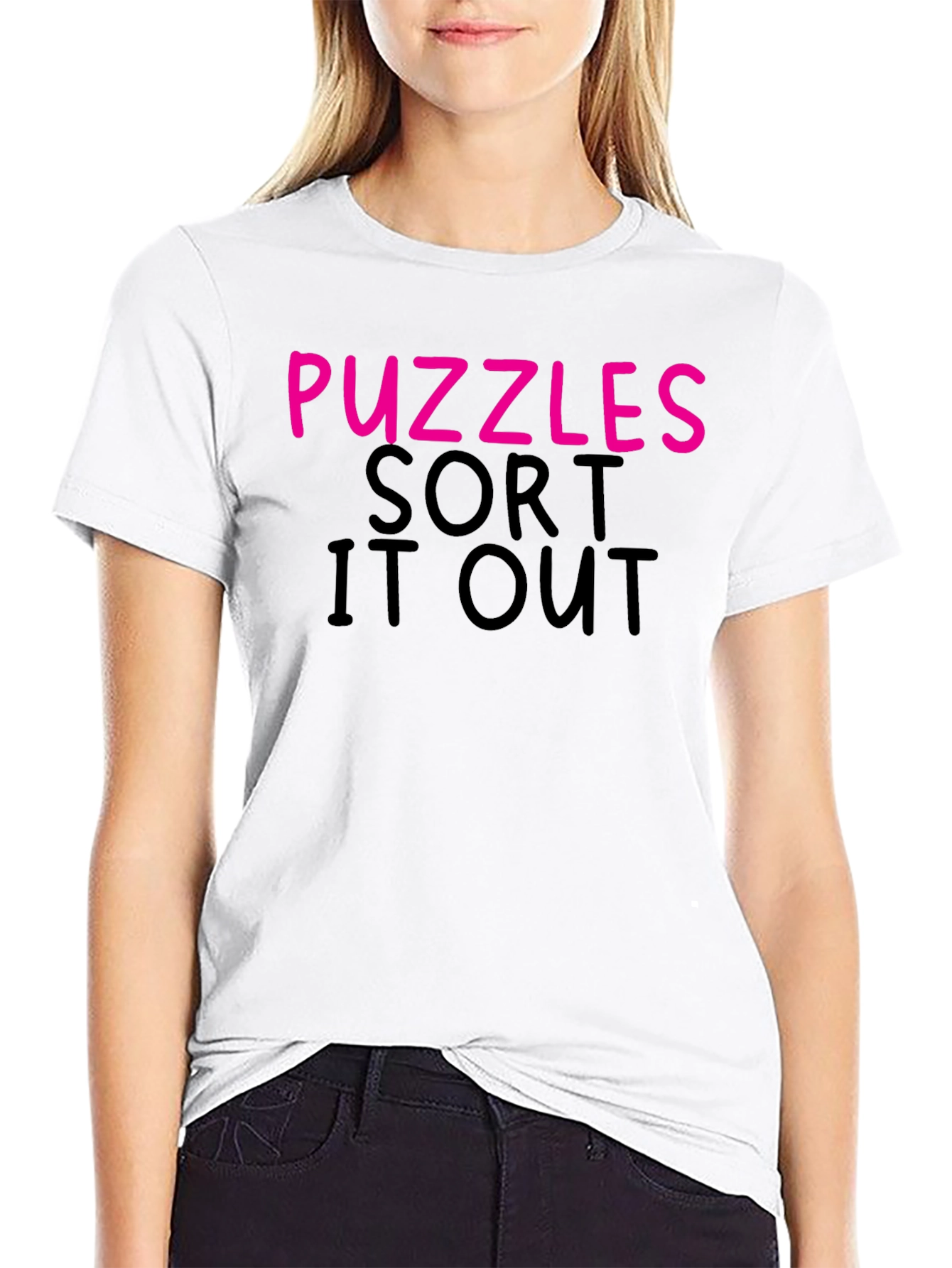 Puzzles Sort It Out Black T-Shirt