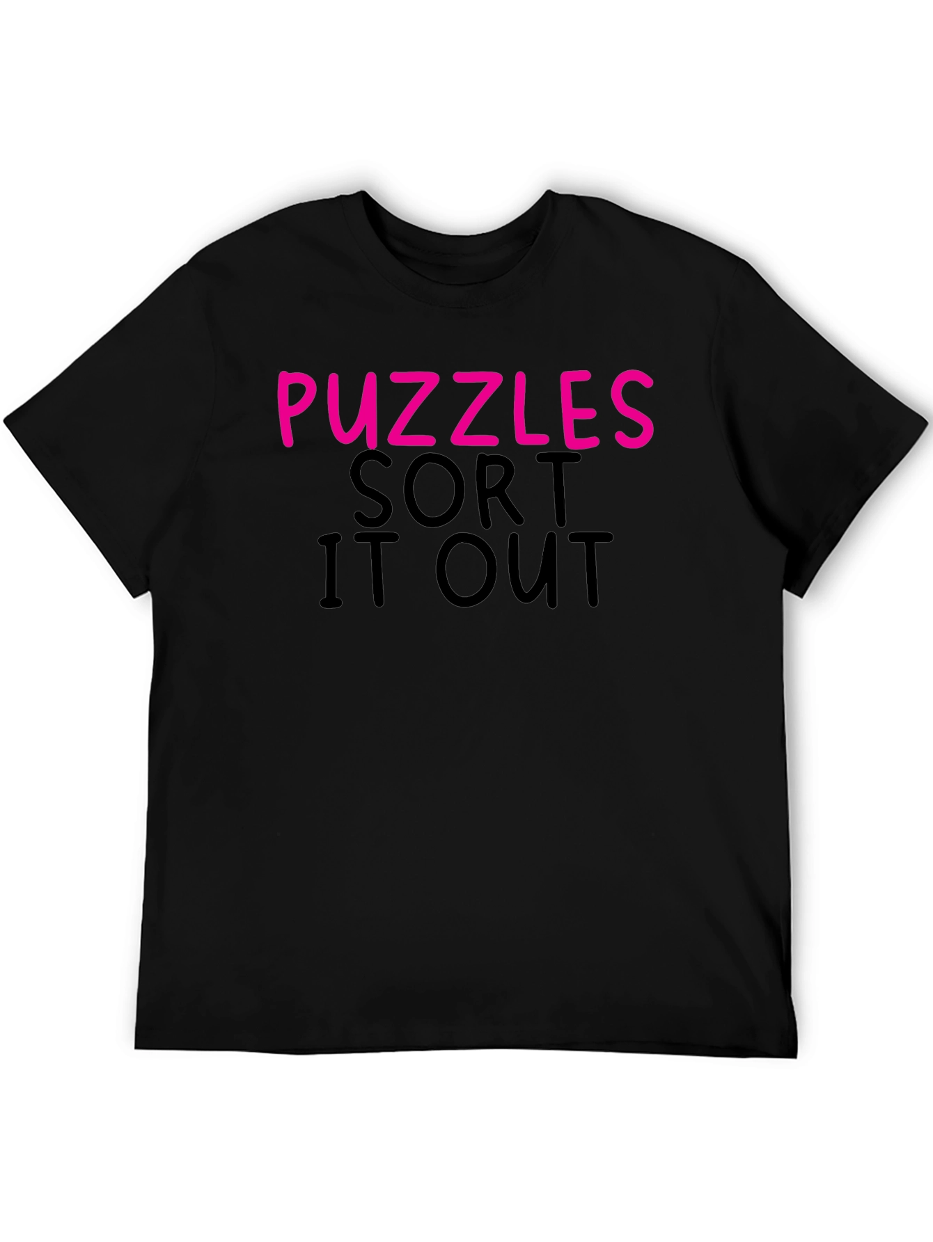 Puzzles Sort It Out Black T-Shirt
