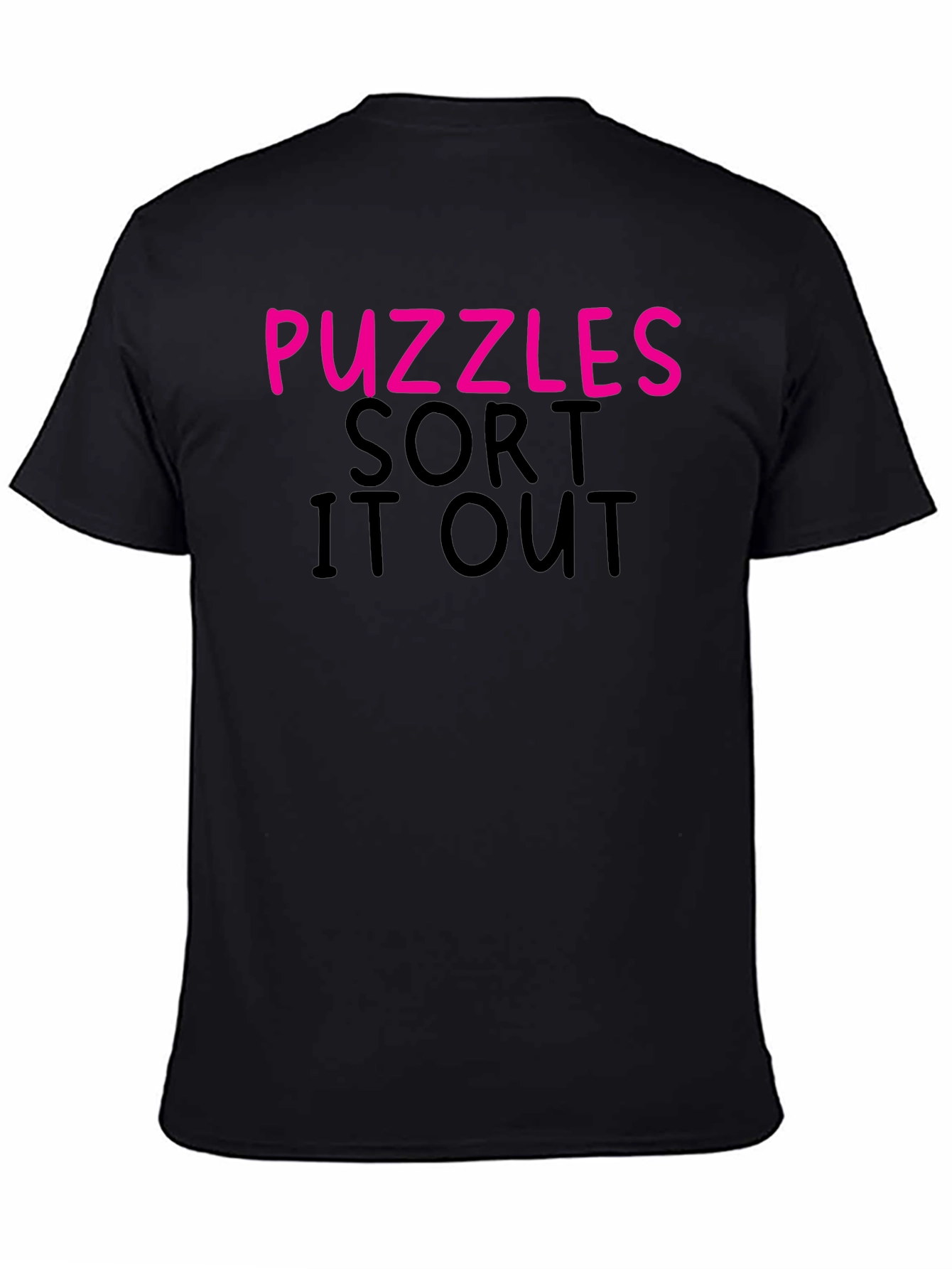 Puzzles Sort It Out Black T-Shirt