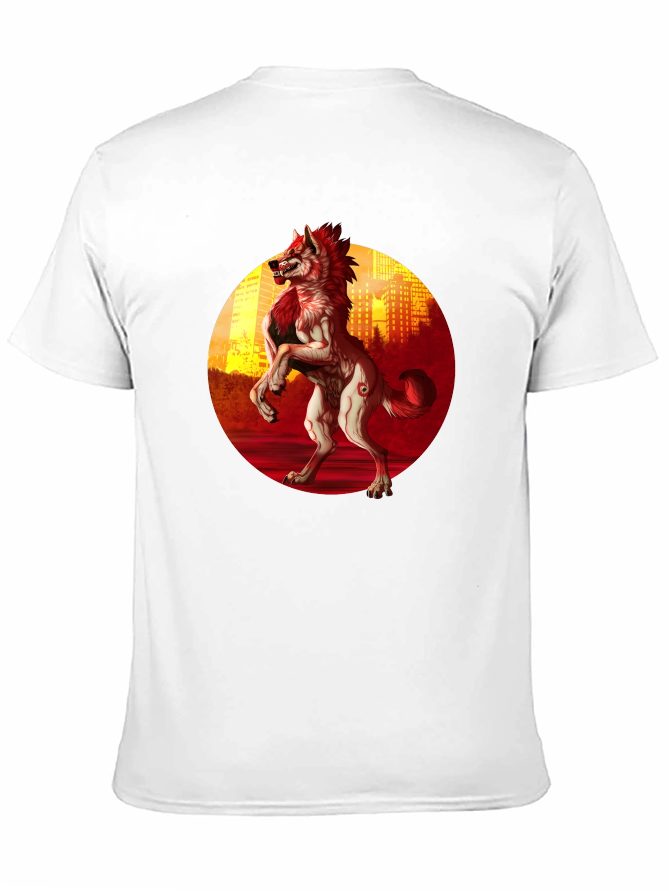 Werewolf Cityscape Graphic Tee - Black