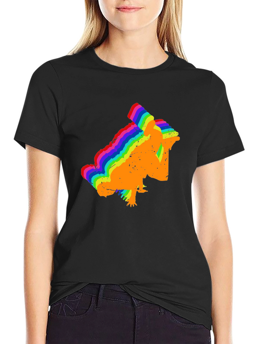 Rainbow Chameleon T-Shirt - Black