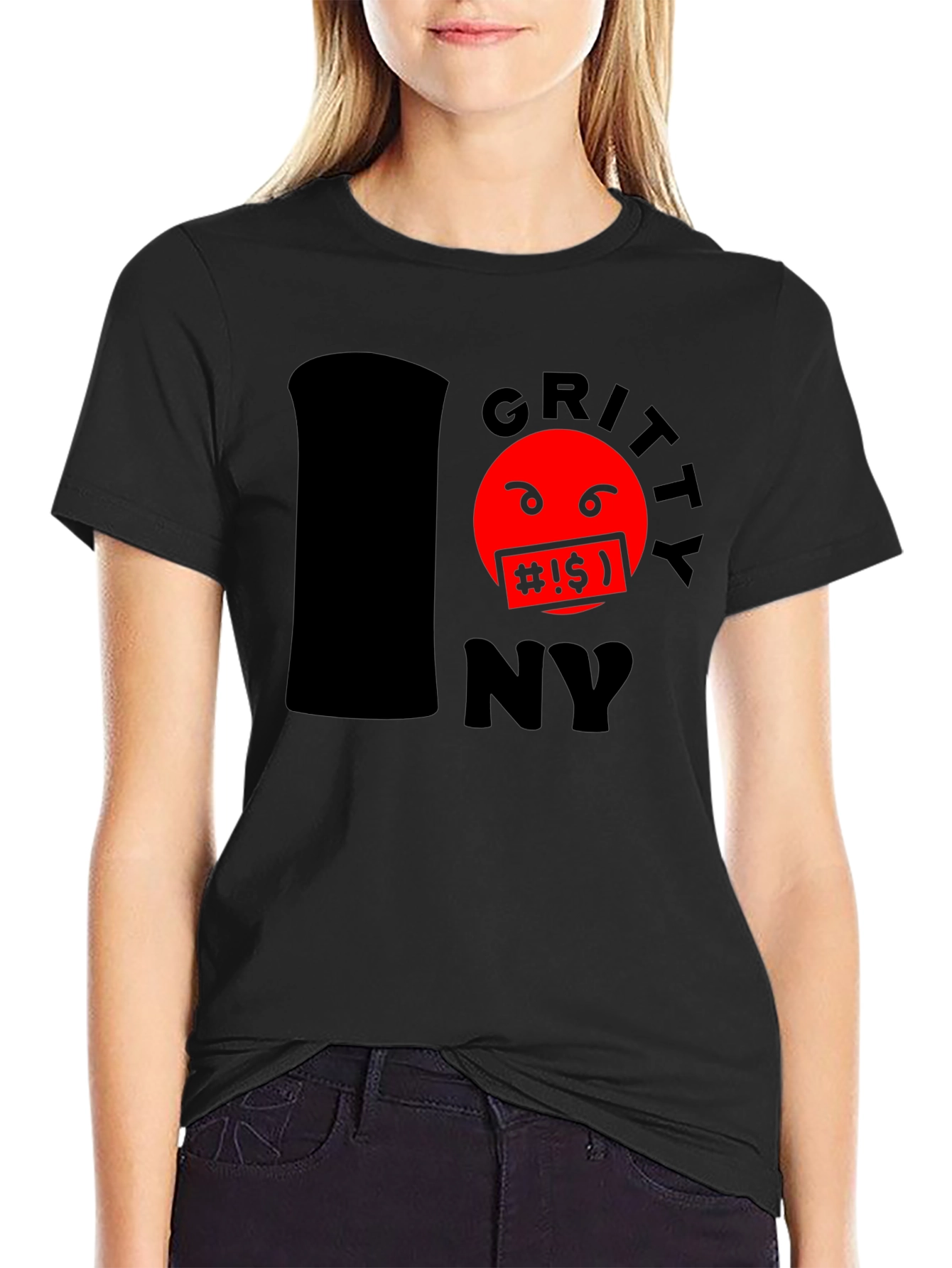 Gritty NY T-Shirt - Black Cotton Blend Tee