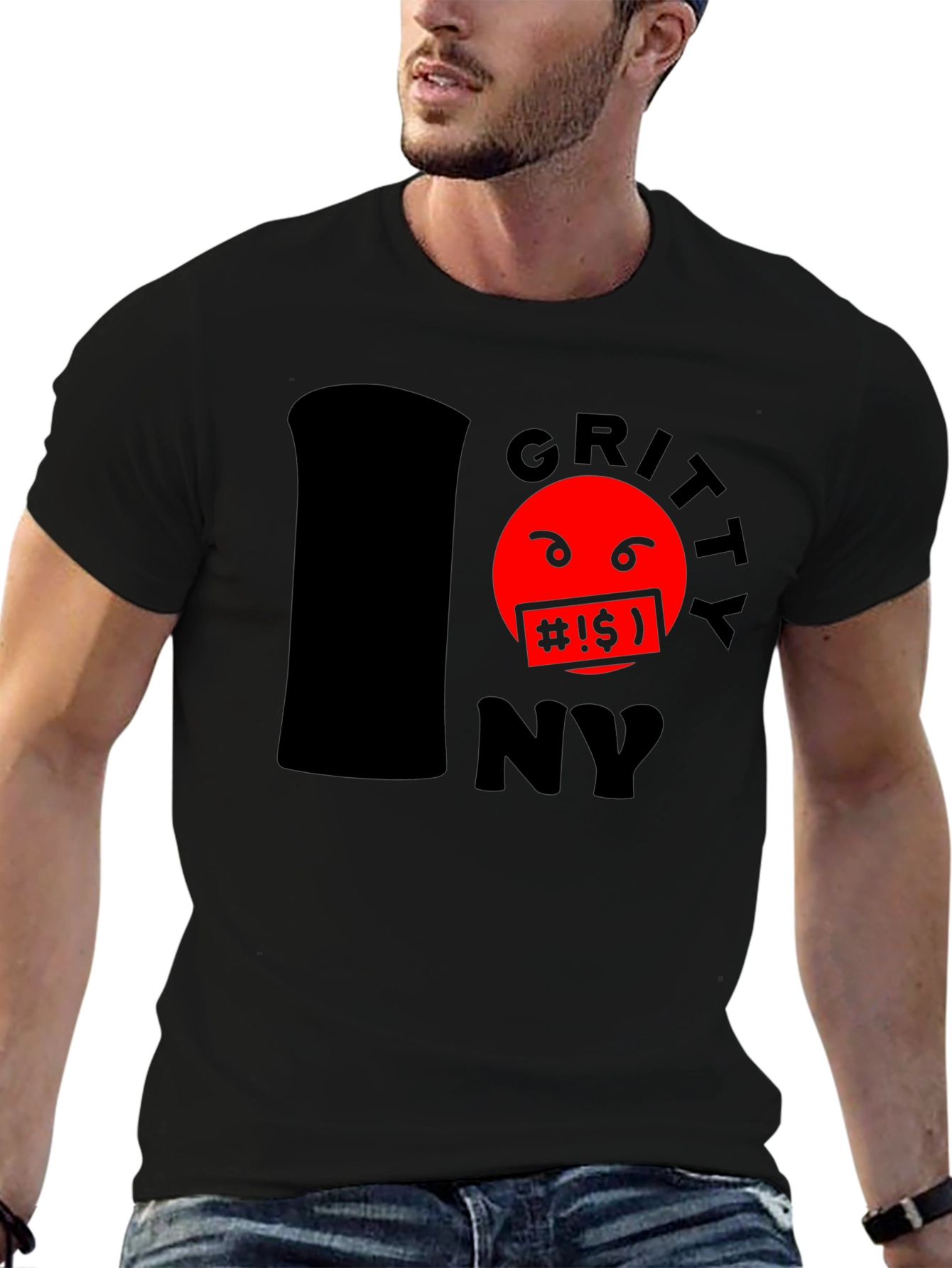 Gritty NY T-Shirt - Black Cotton Blend Tee