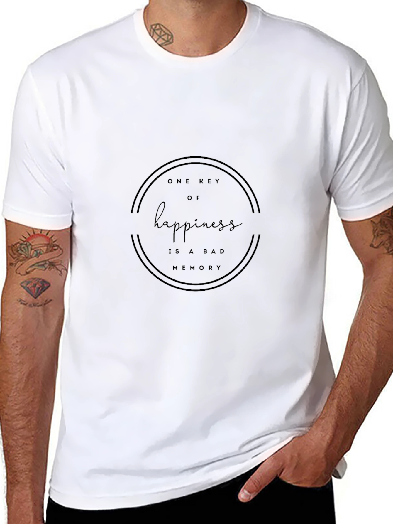 Happiness Key Graphic Tee - Unisex Black T-Shirt