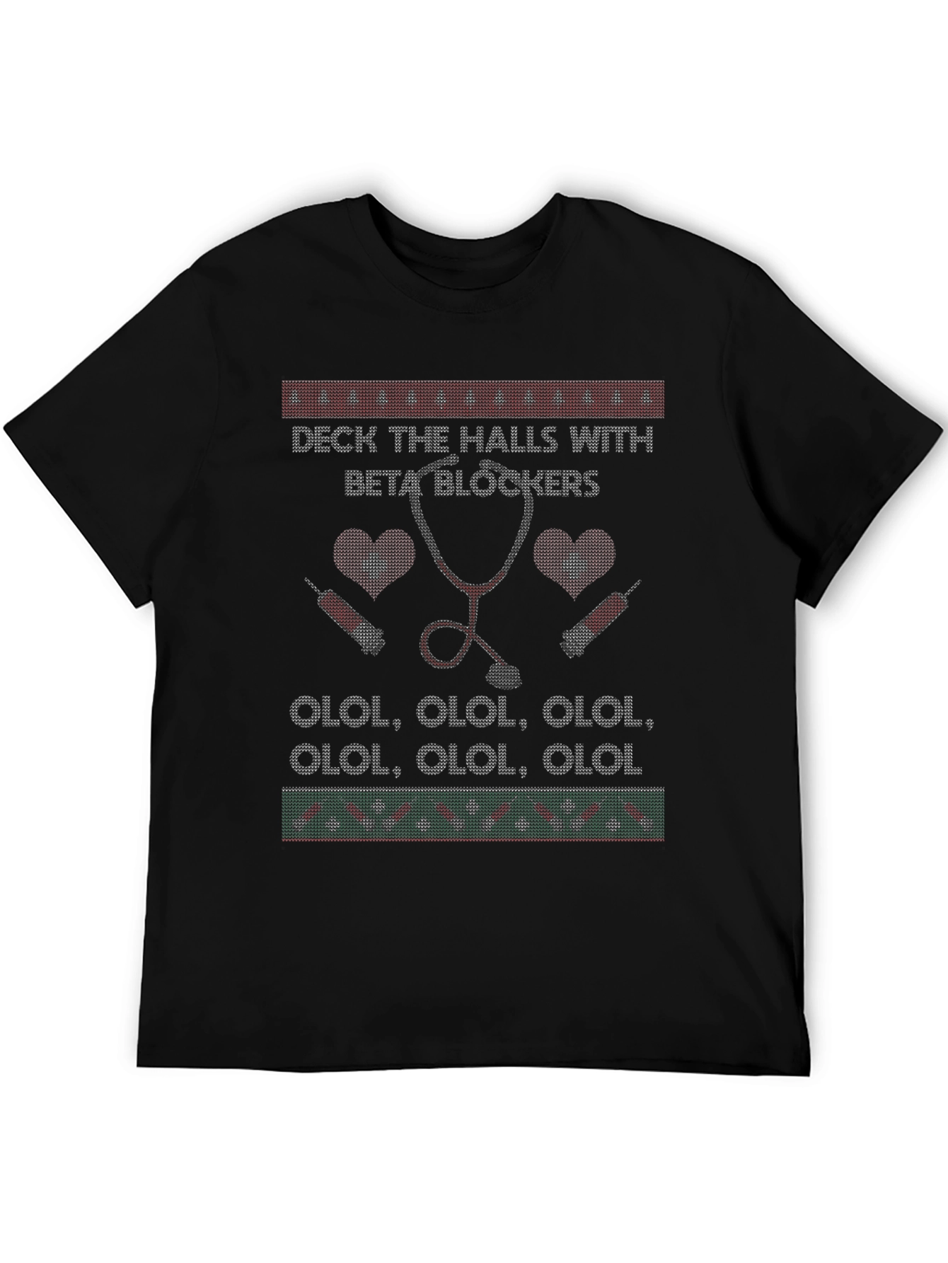 Deck the Halls with Beta Blockers Ugly Christmas T-Shirt
