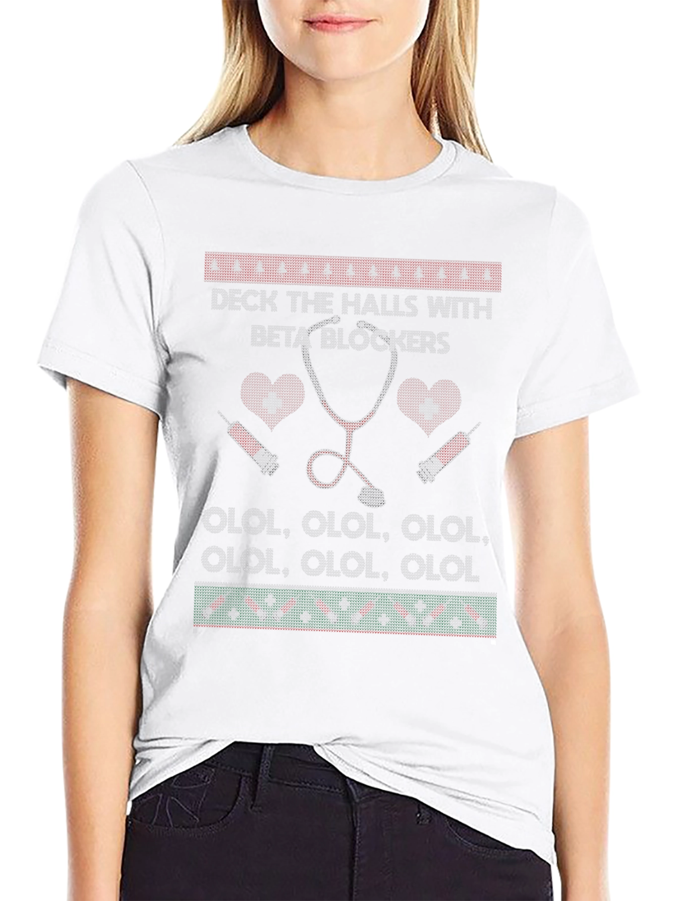 Deck the Halls with Beta Blockers Ugly Christmas T-Shirt