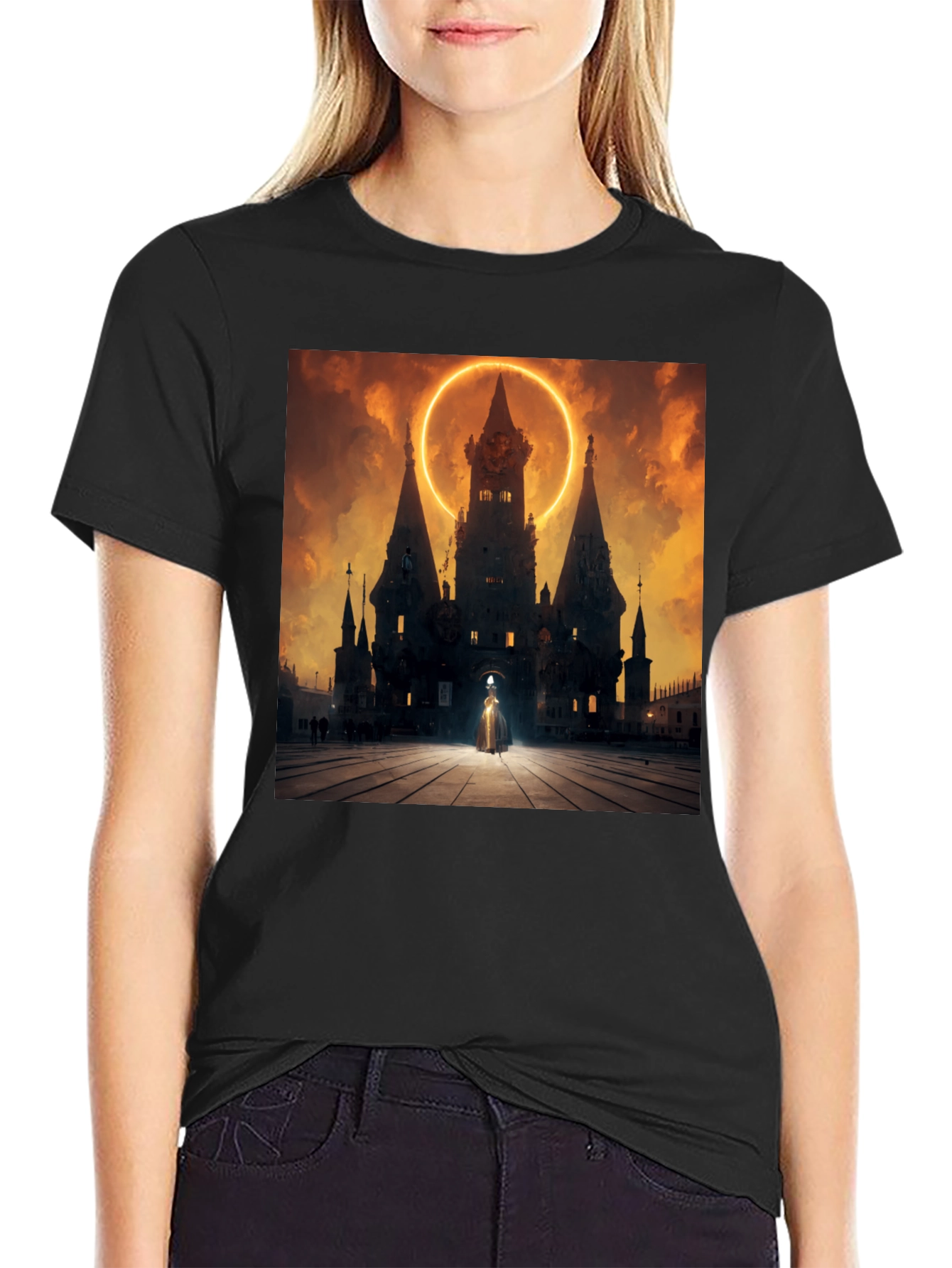 Mystic Castle Black Graphic Tee