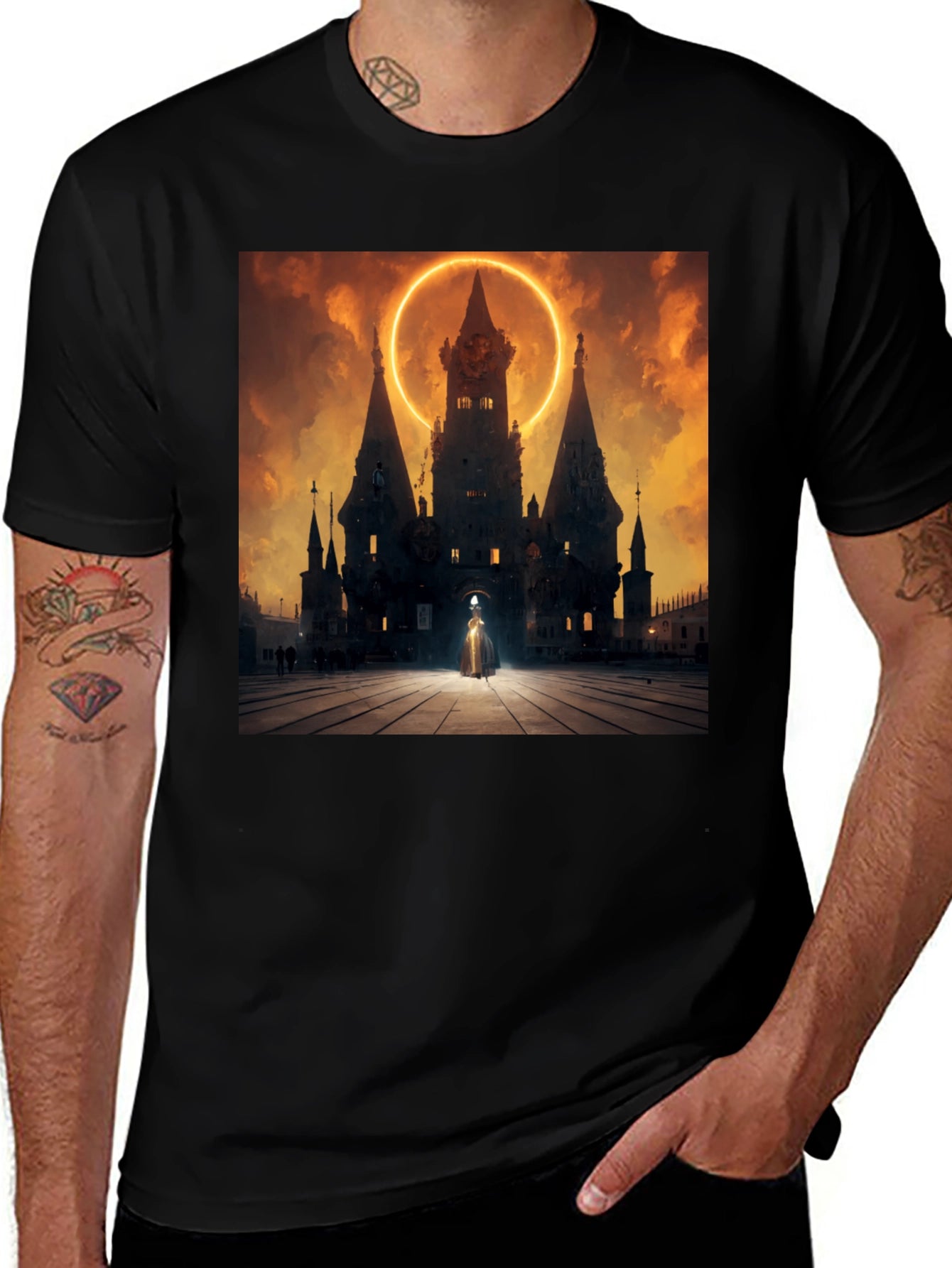 Mystic Castle Black Graphic Tee