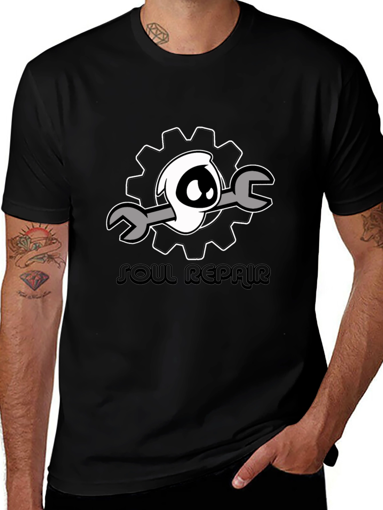 Soul Repair Graphic Tee - Black Cotton T-Shirt