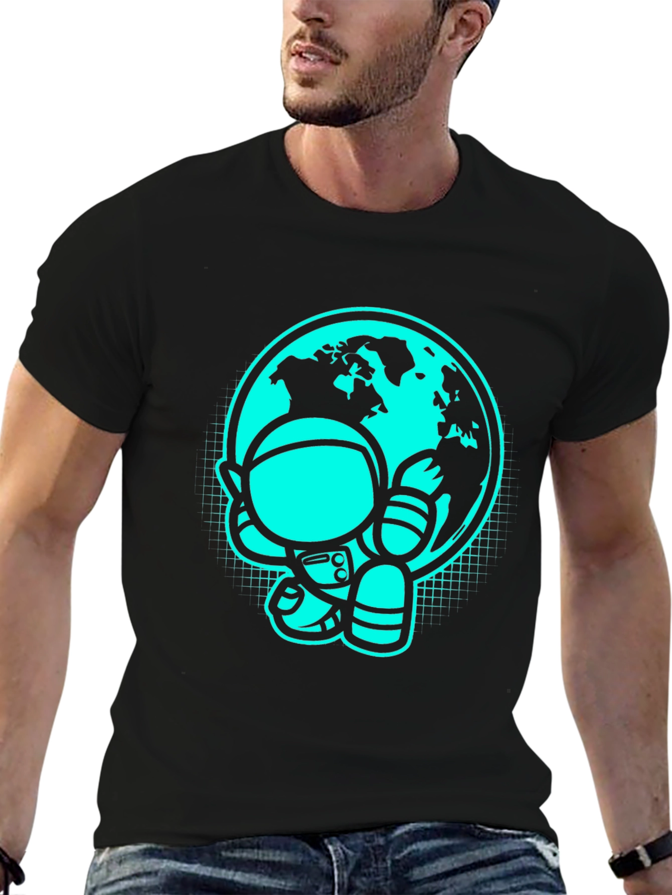 Astronaut Earth Graphic Print Tee