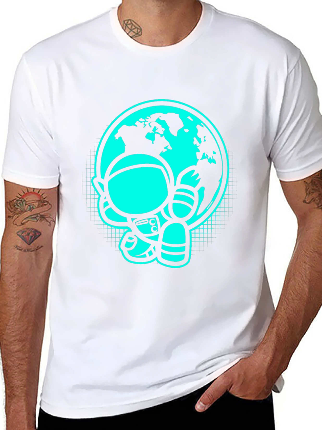 Astronaut Earth Graphic Print Tee