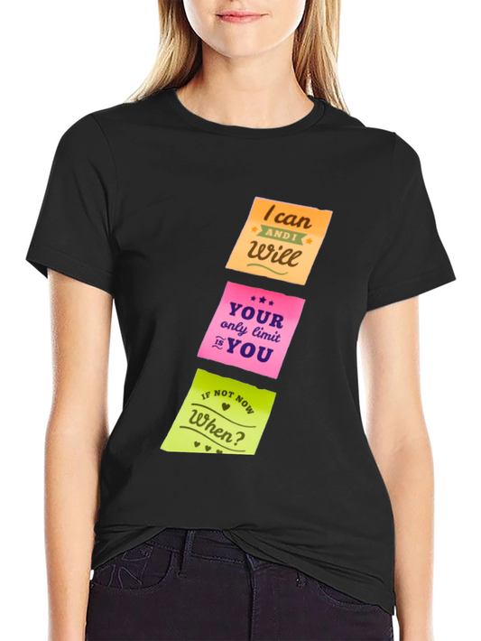 Motivational Graphic Tee: I Can and I Will - Black