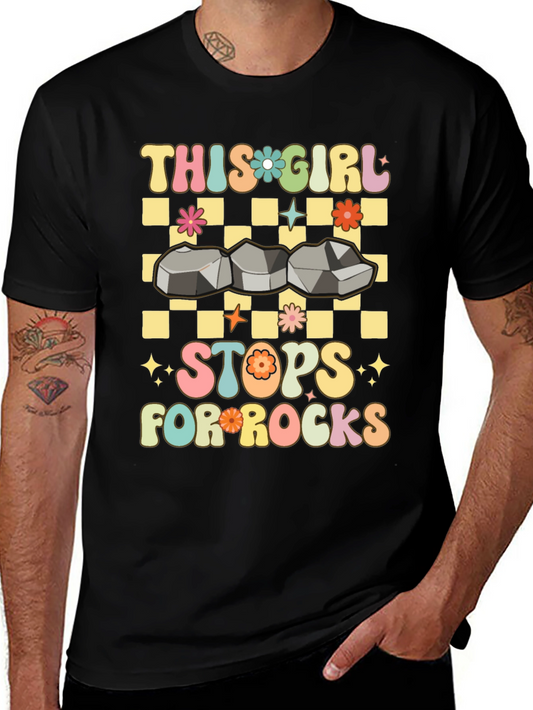 Retro Rockhound T-Shirt - This Girl Stops for Rocks