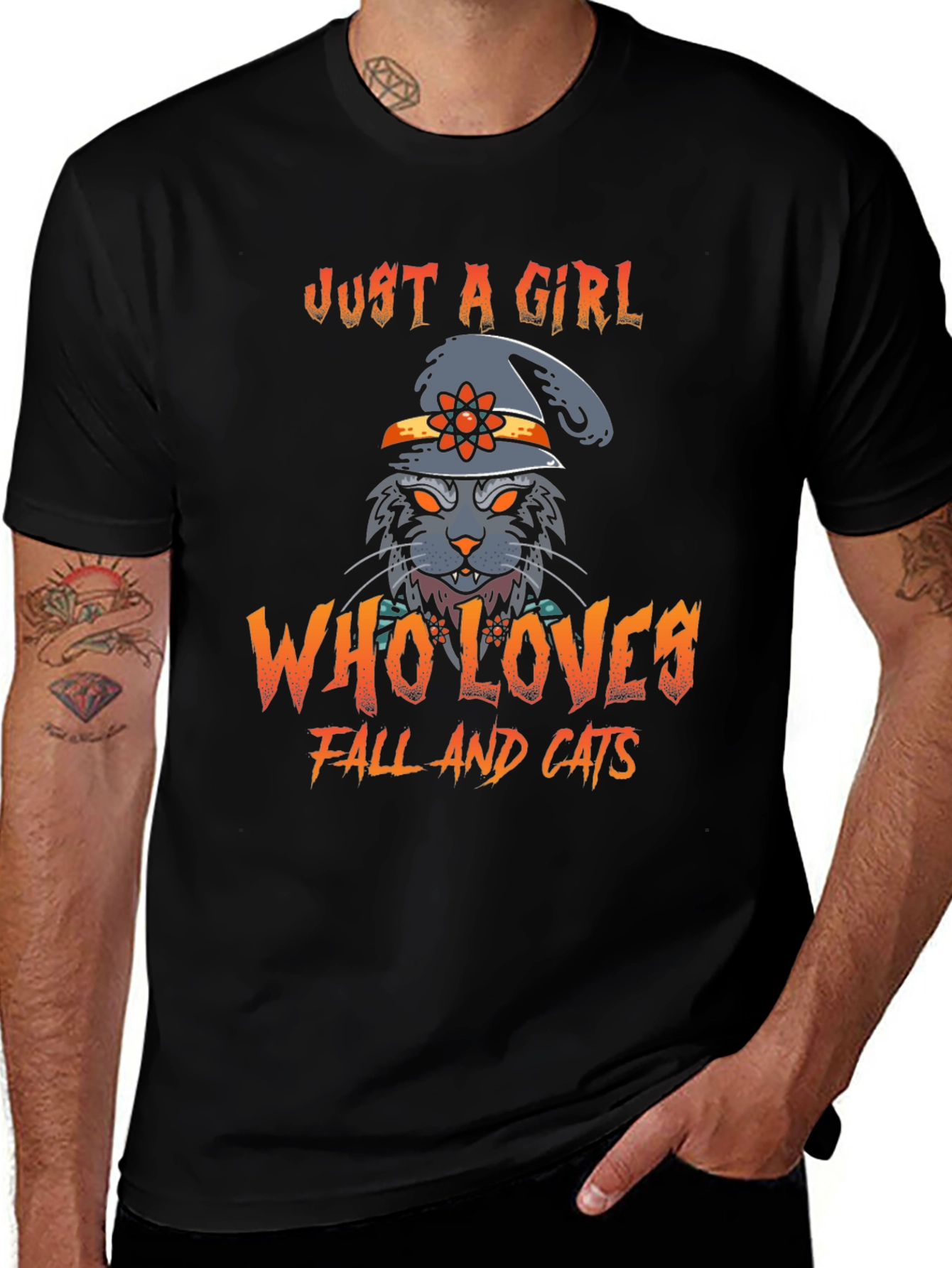 Just a Girl Who Loves Fall and Cats T-Shirt