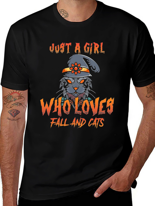 Just a Girl Who Loves Fall and Cats T-Shirt