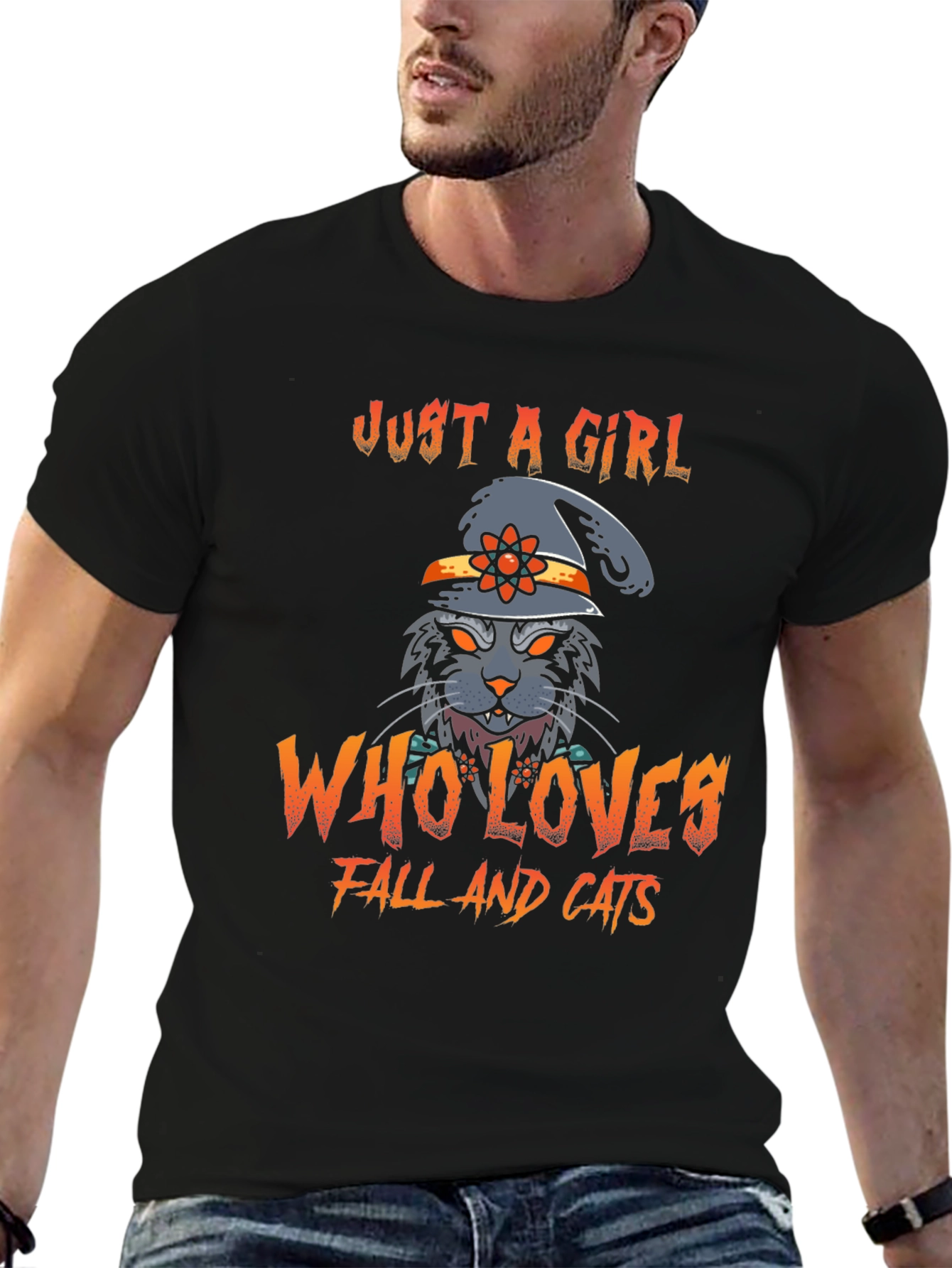 Just a Girl Who Loves Fall and Cats T-Shirt