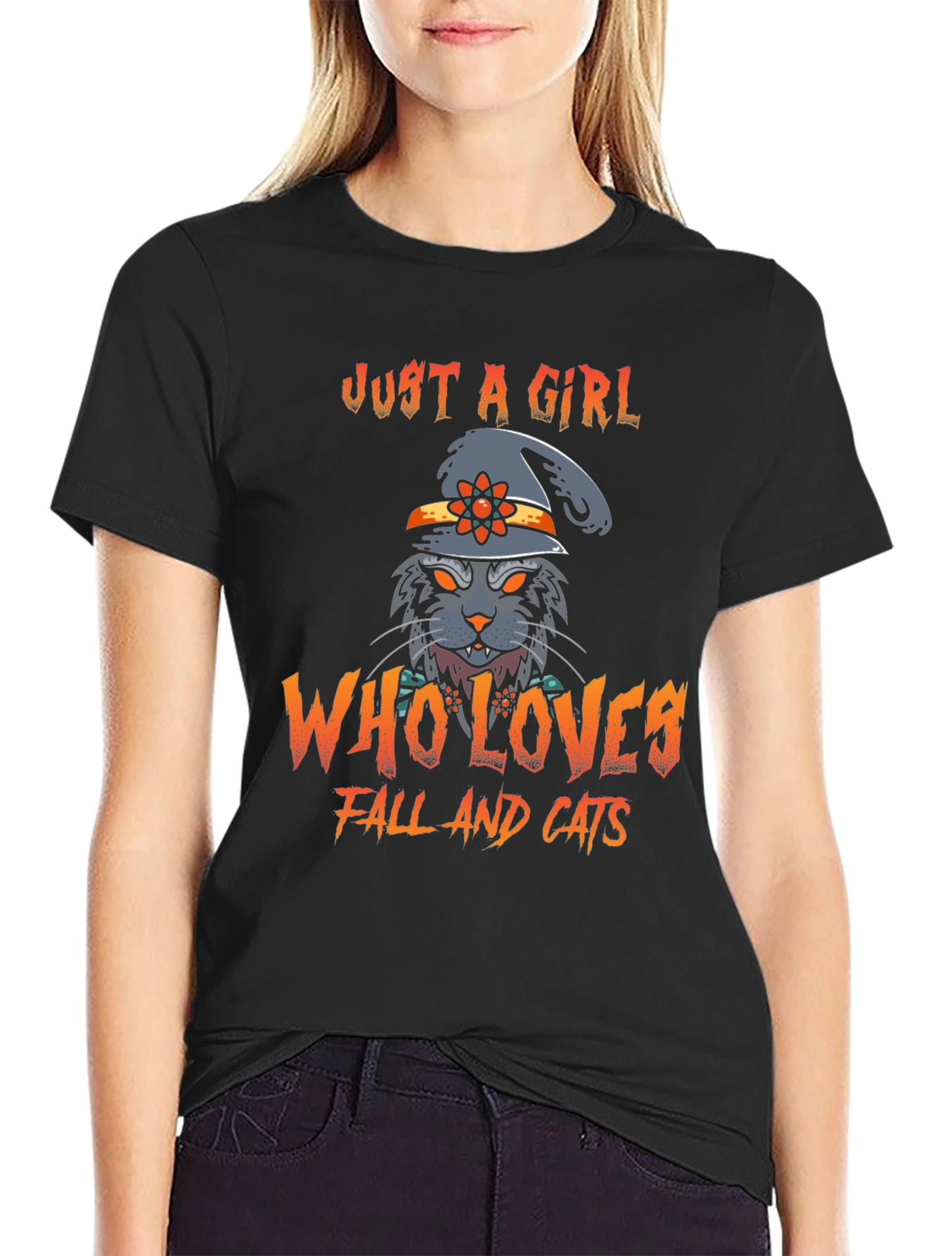 Just a Girl Who Loves Fall and Cats T-Shirt