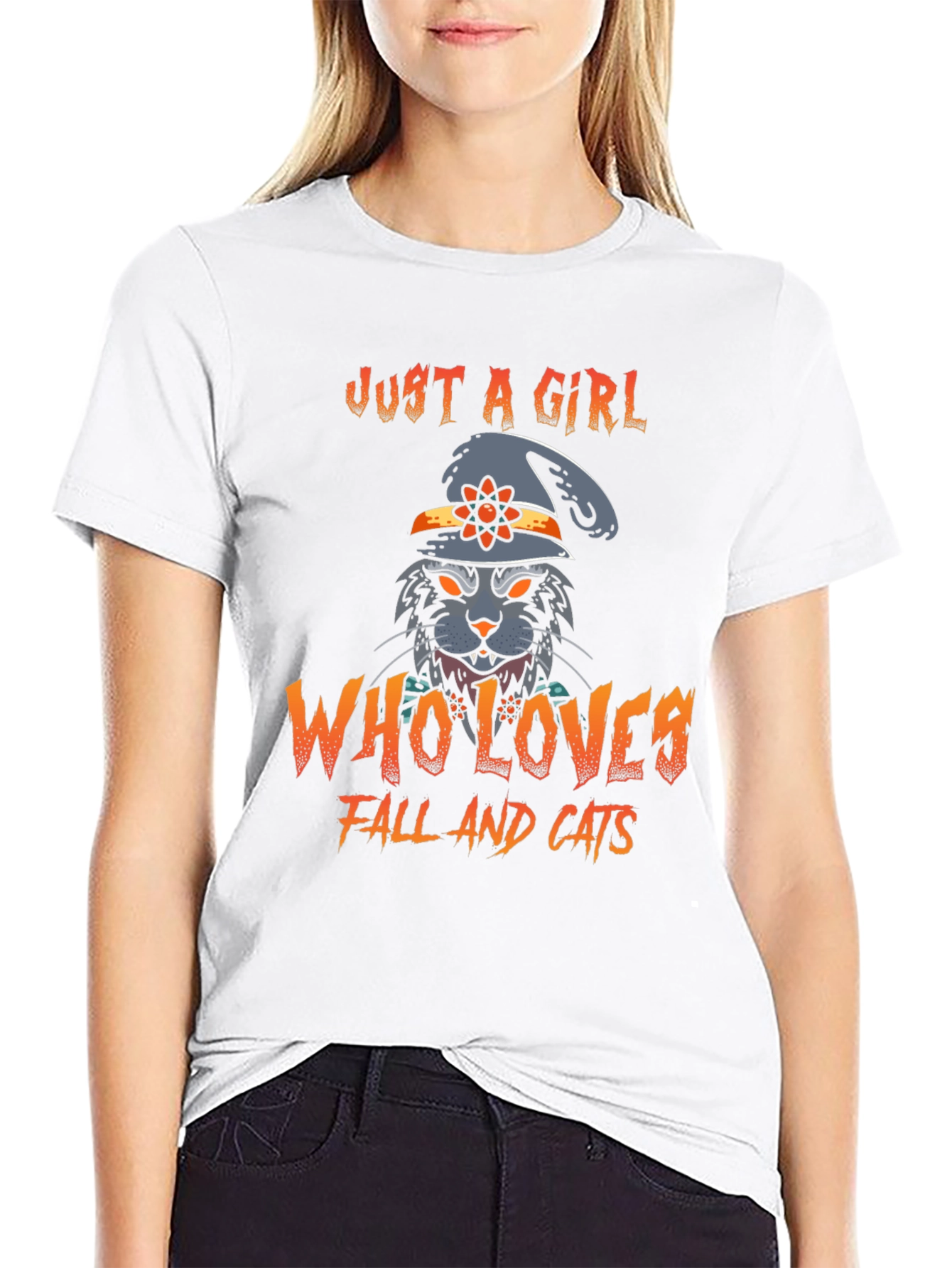 Just a Girl Who Loves Fall and Cats T-Shirt