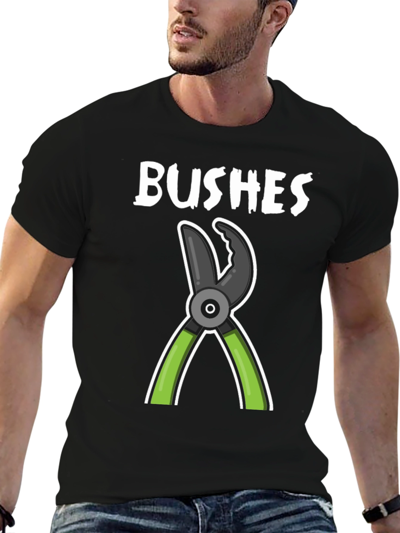 BUSHES Gardening Humor T-Shirt - Black