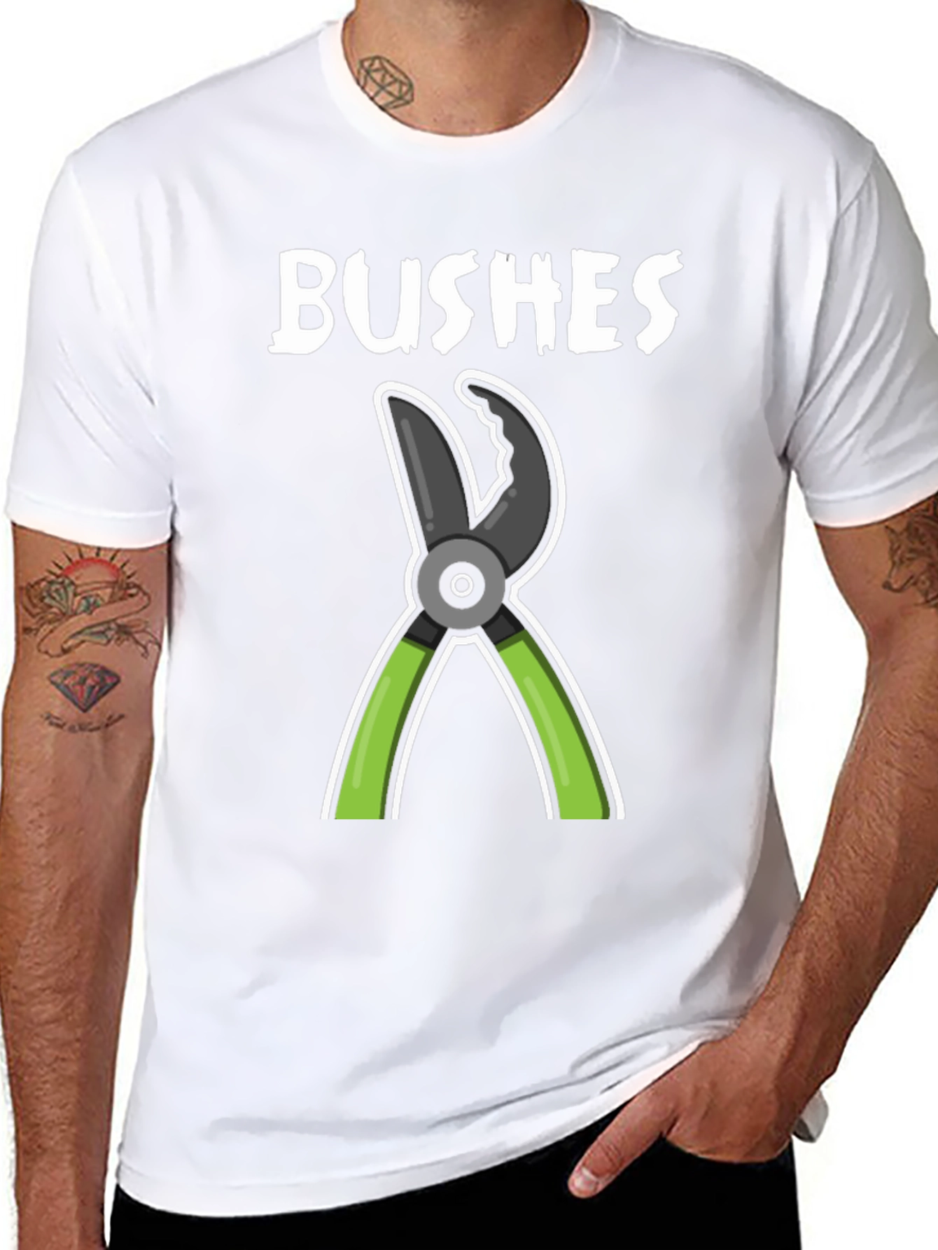 BUSHES Gardening Humor T-Shirt - Black