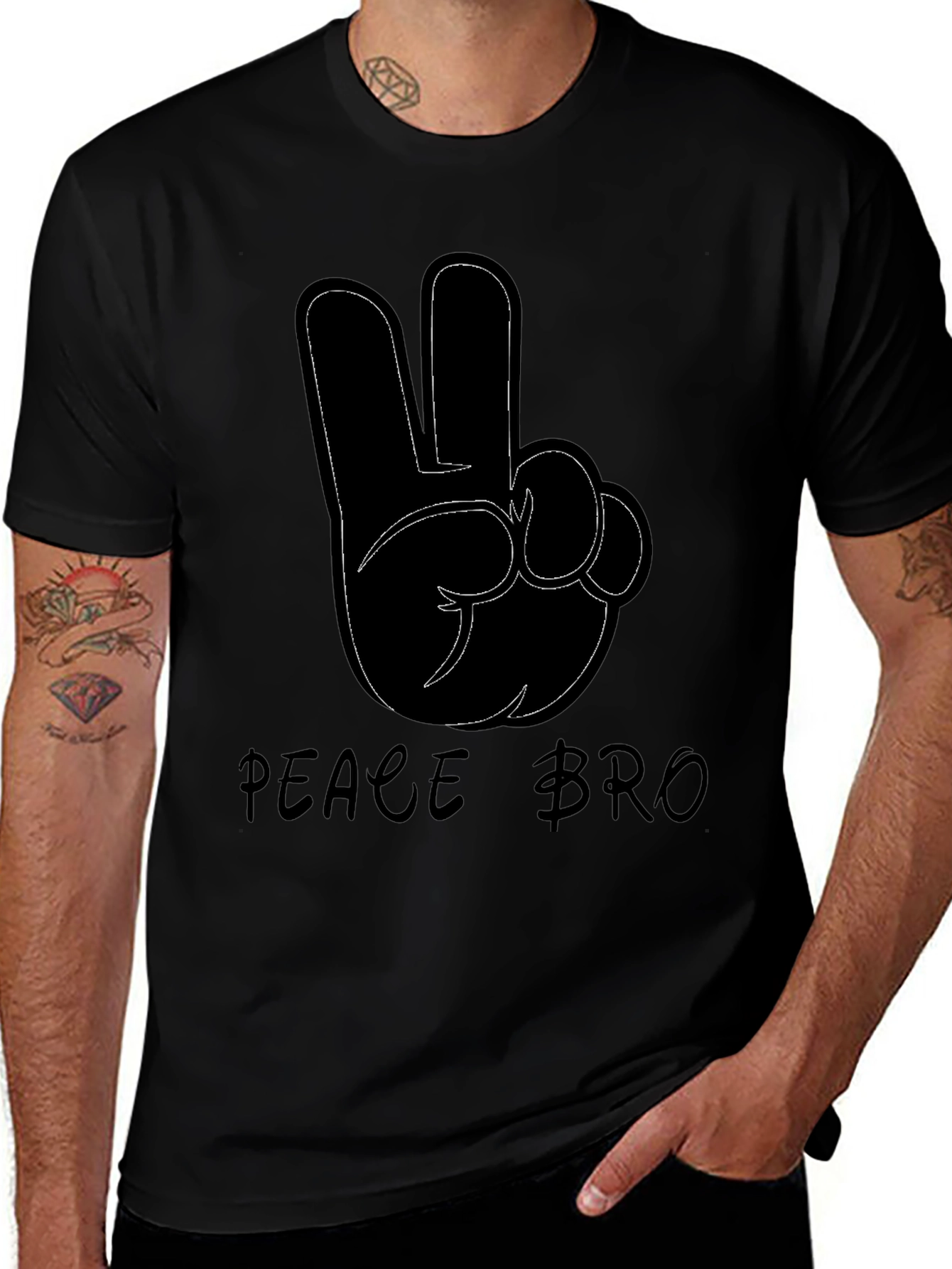 Peace Bro Black T-Shirt