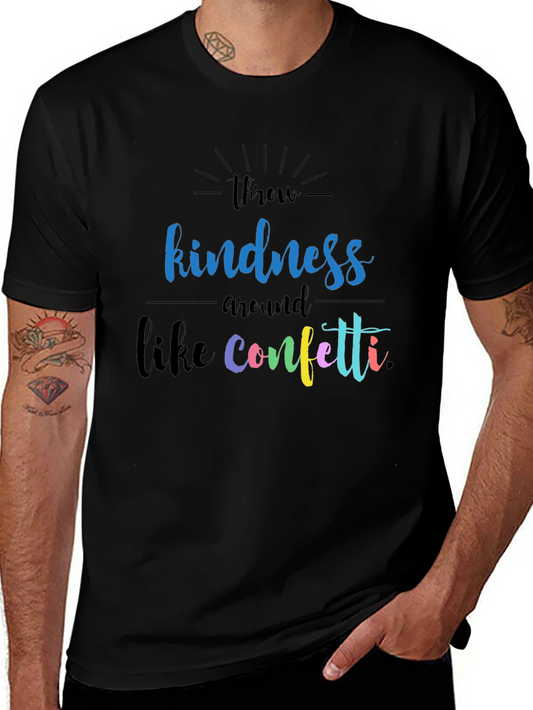 Kindness Confetti Graphic T-Shirt - Black Crew Neck