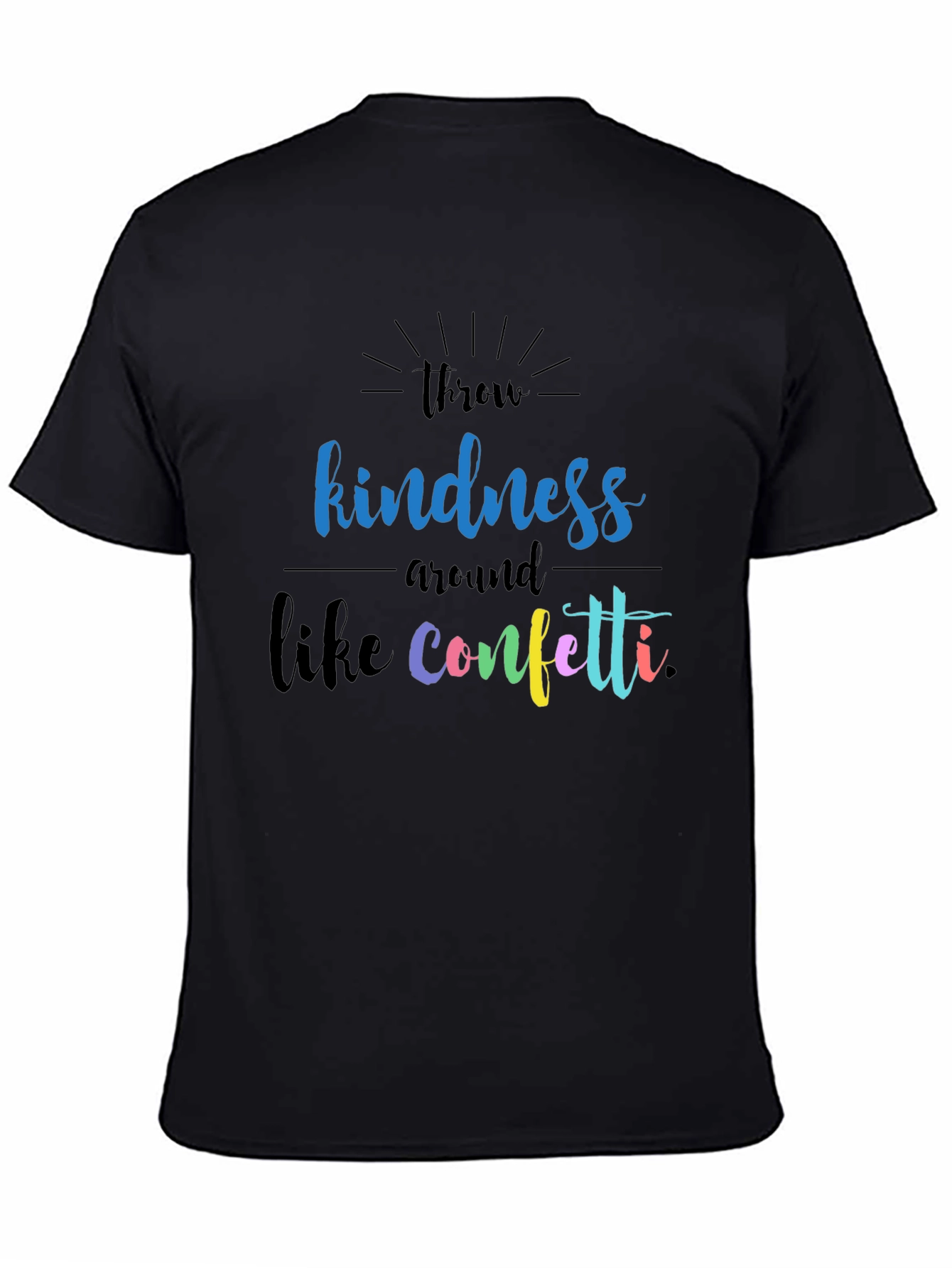 Kindness Confetti Graphic T-Shirt - Black Crew Neck