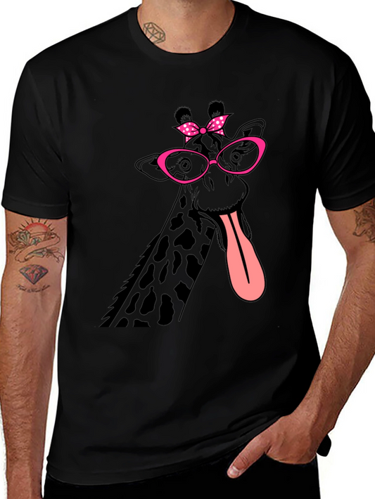 Giraffe with Glasses Graphic T-Shirt
