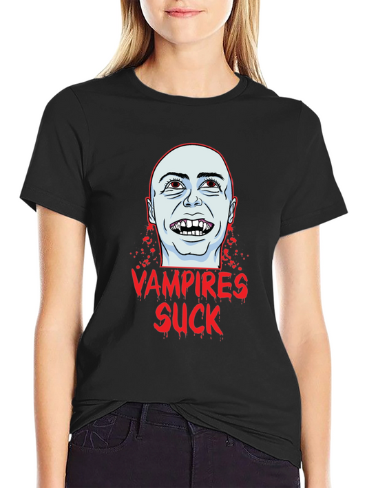 Vampires Suck Graphic T-Shirt - Black Cotton Tee