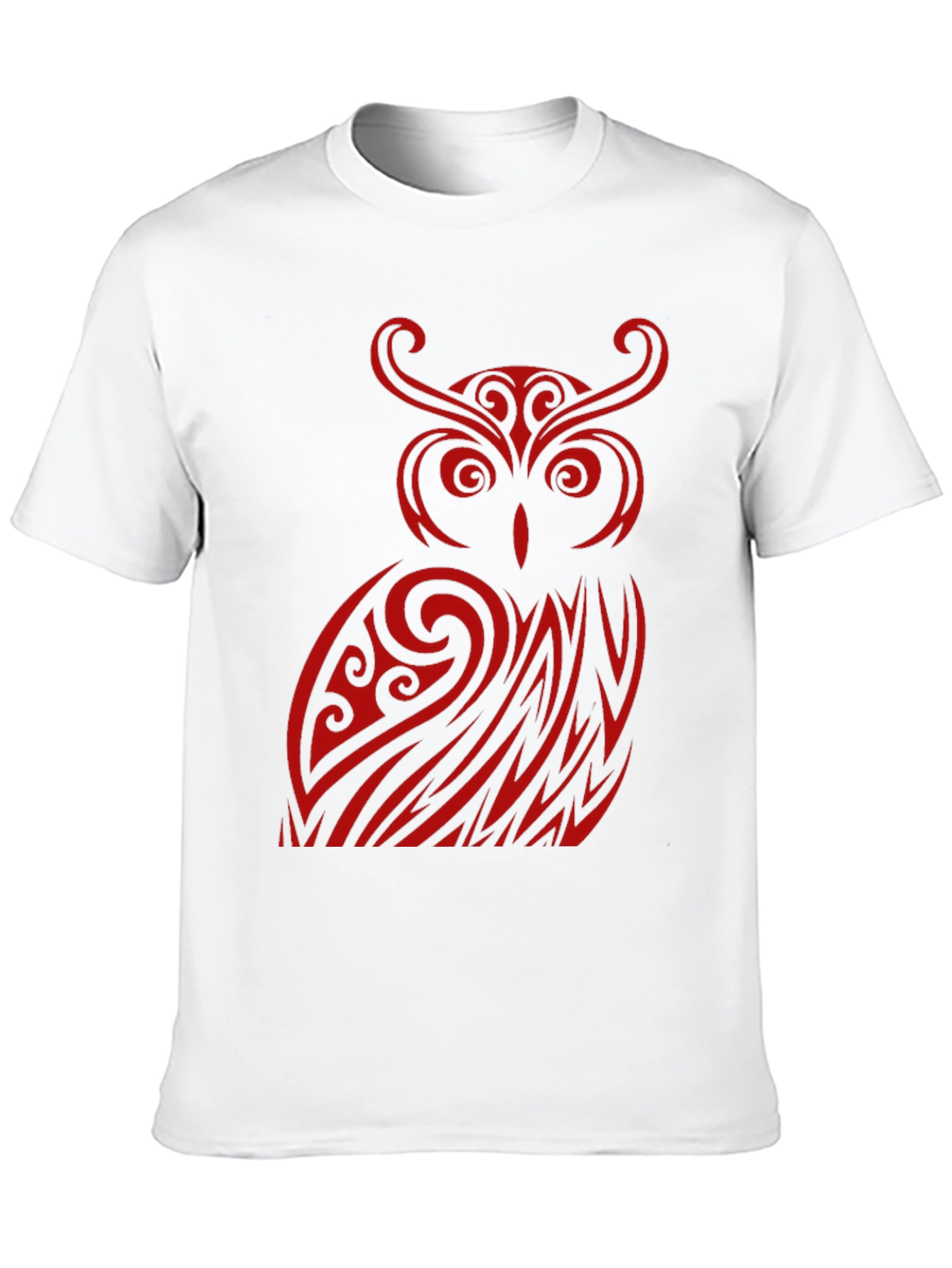 Owl Tribal Design Black T-Shirt