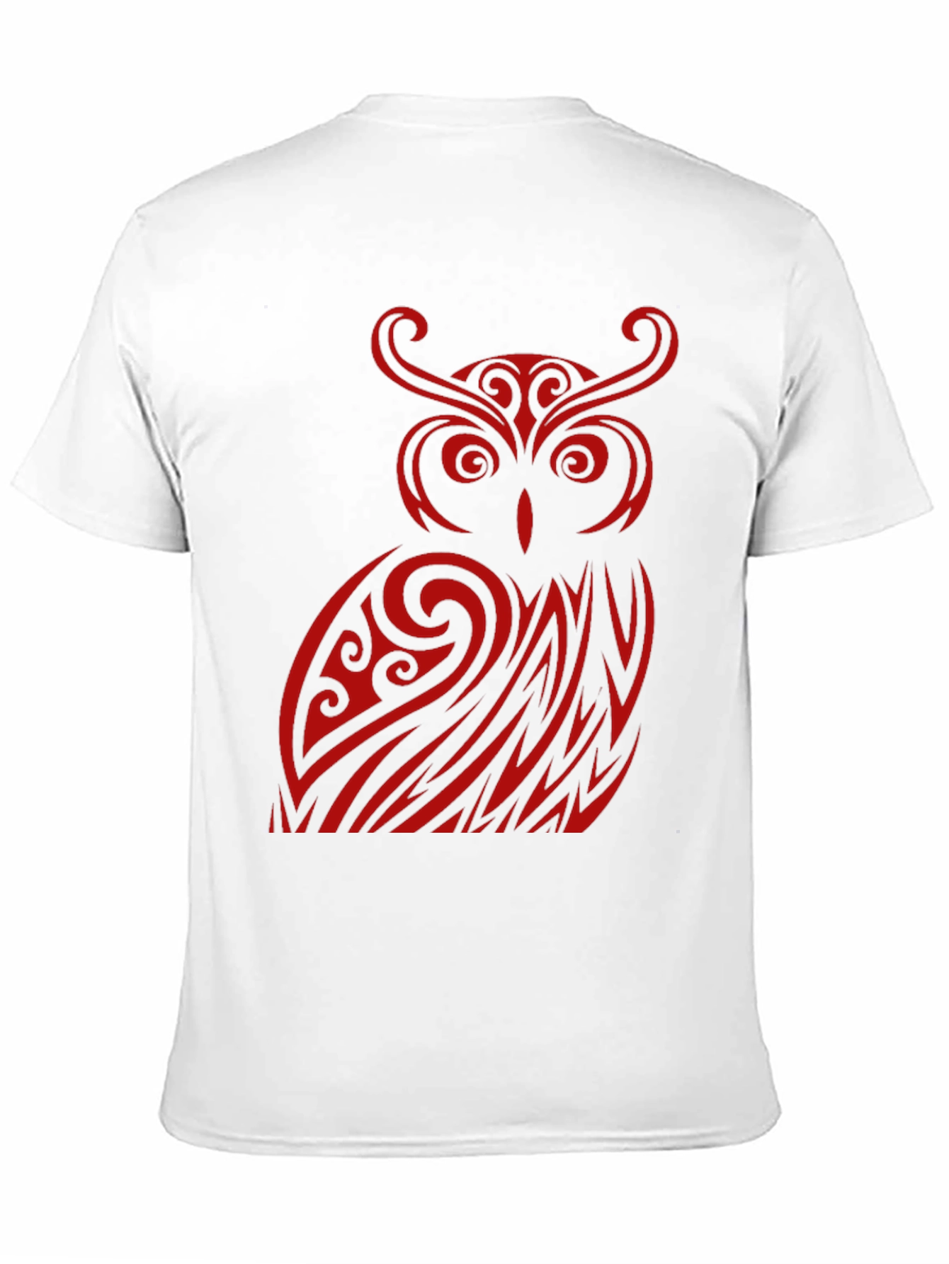 Owl Tribal Design Black T-Shirt