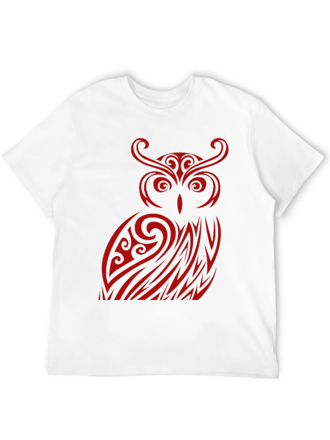 Owl Tribal Design Black T-Shirt