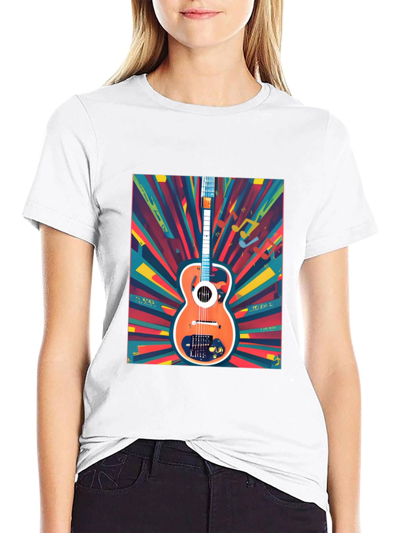 Retro Guitar Graphic Tee - Stylish Music Lover T-Shirt