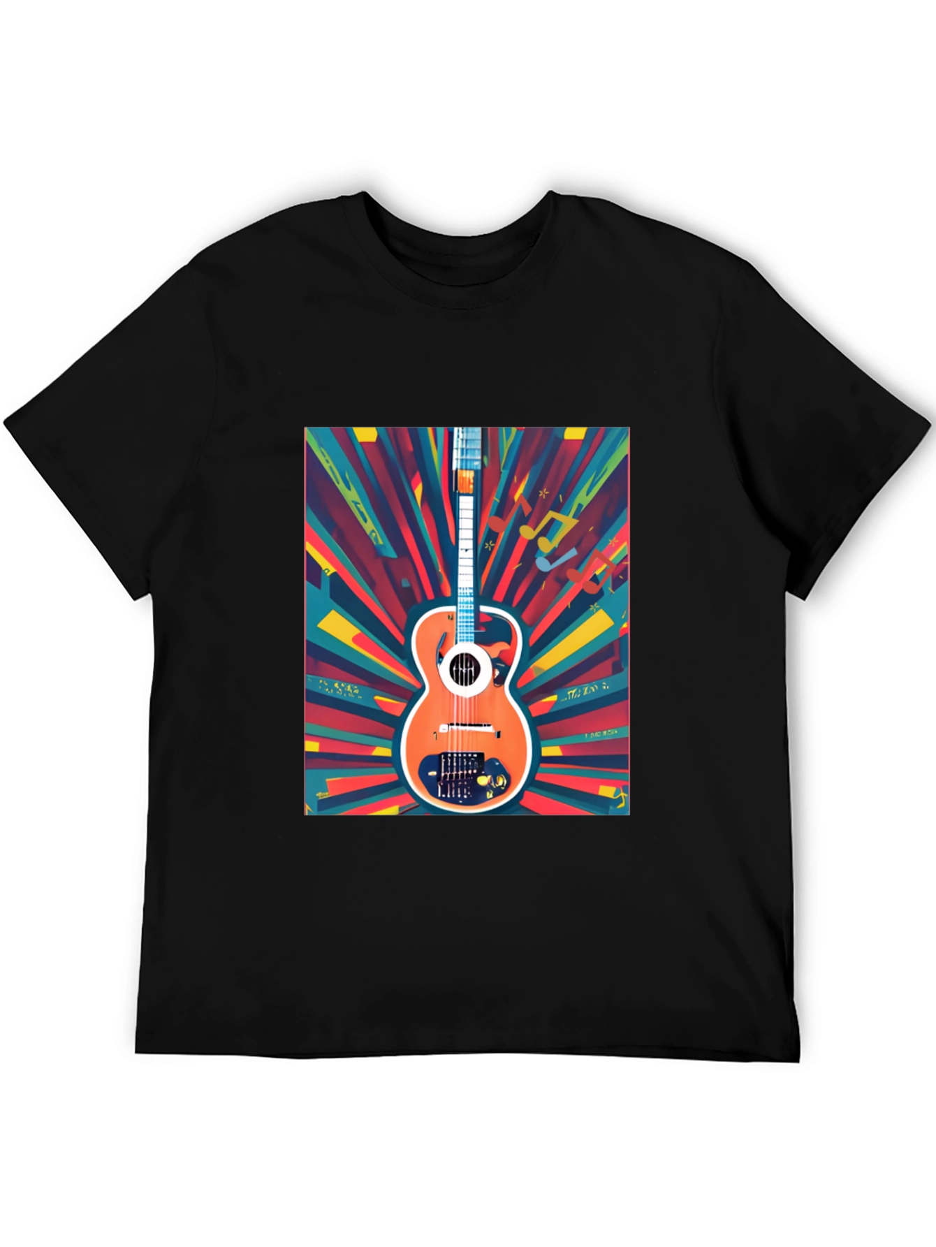 Retro Guitar Graphic Tee - Stylish Music Lover T-Shirt
