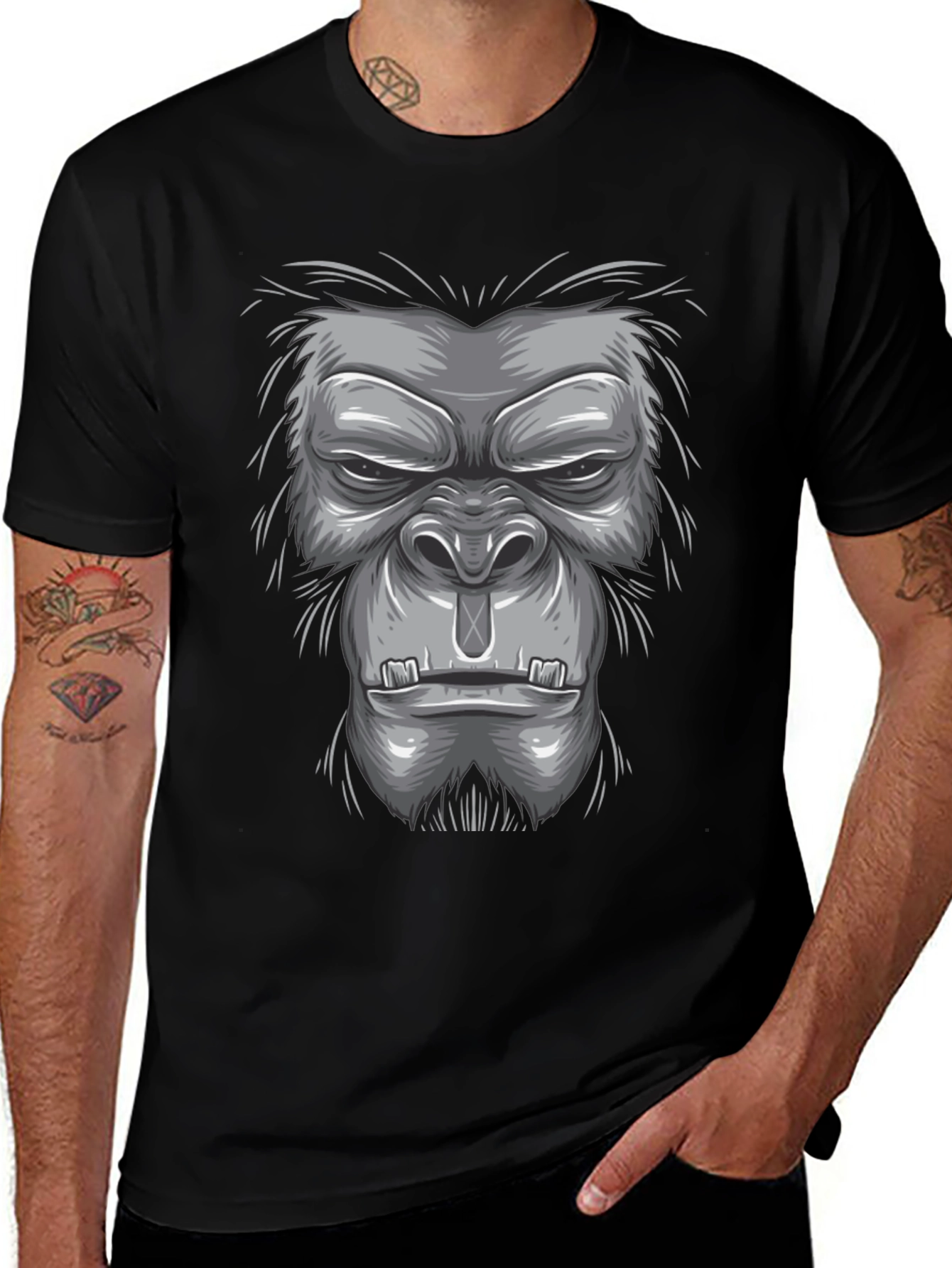 Gorilla Graphic Tee - Bold Animal Design
