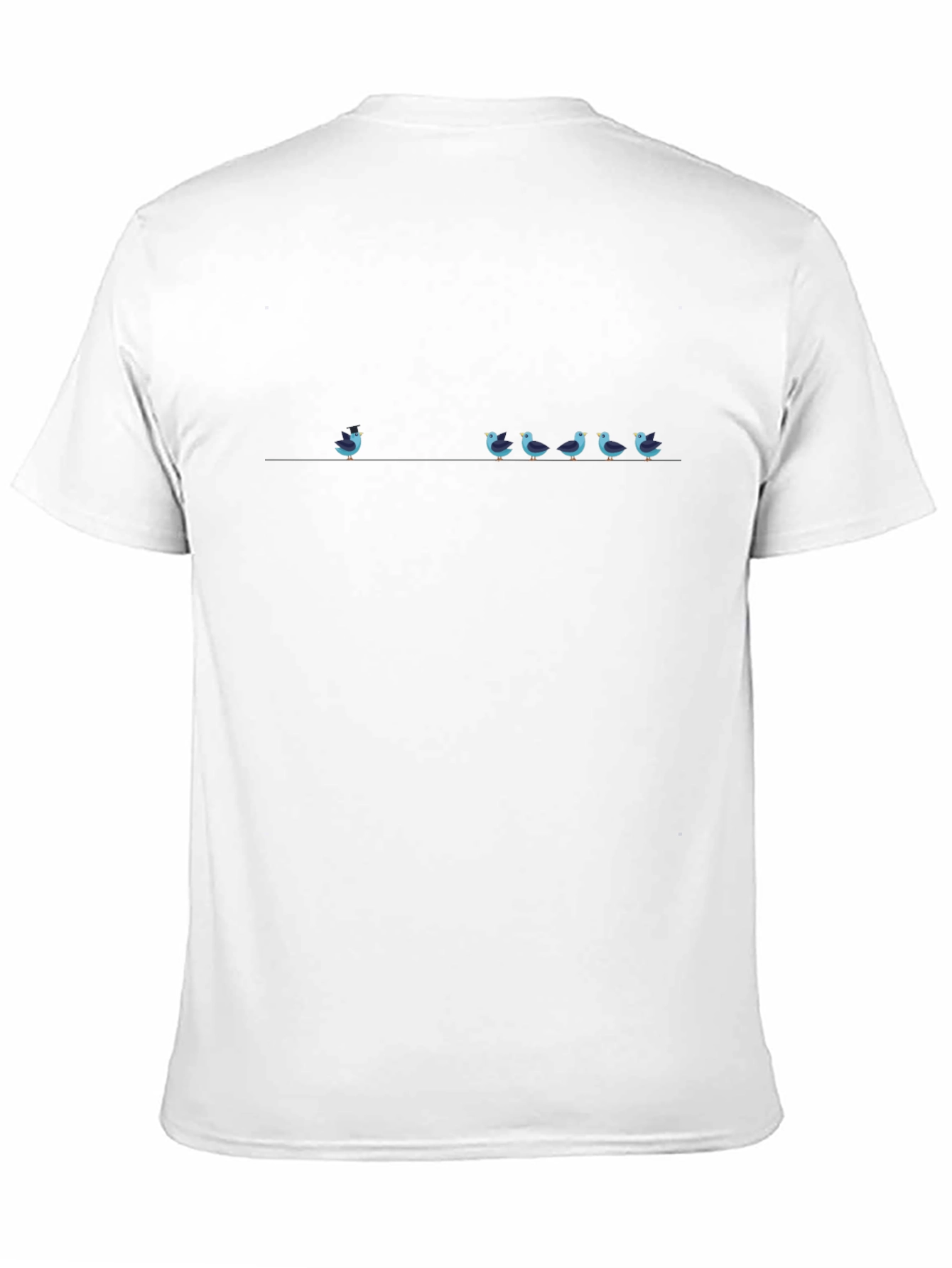 Unique Bird on a Wire Graphic Tee - Black