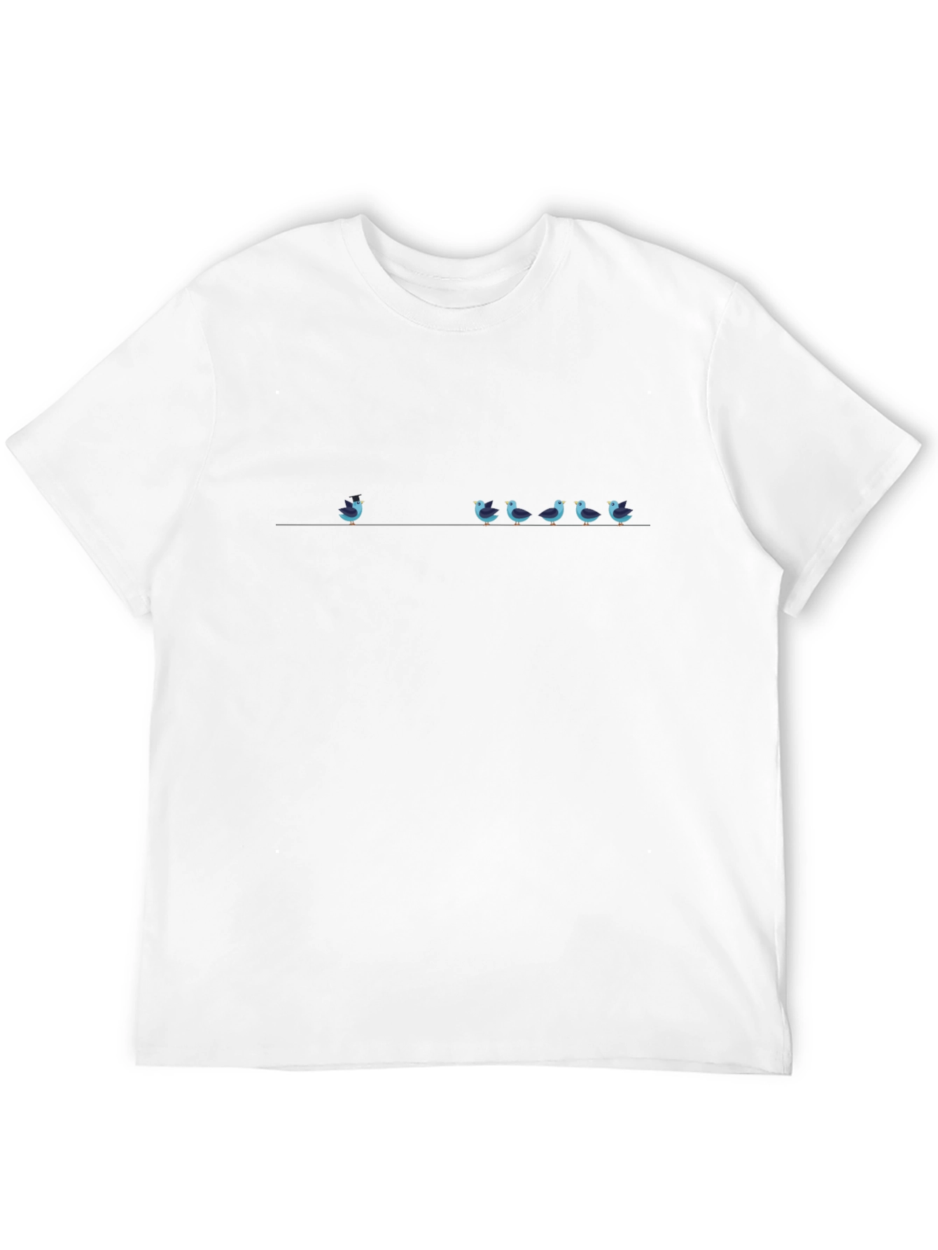 Unique Bird on a Wire Graphic Tee - Black